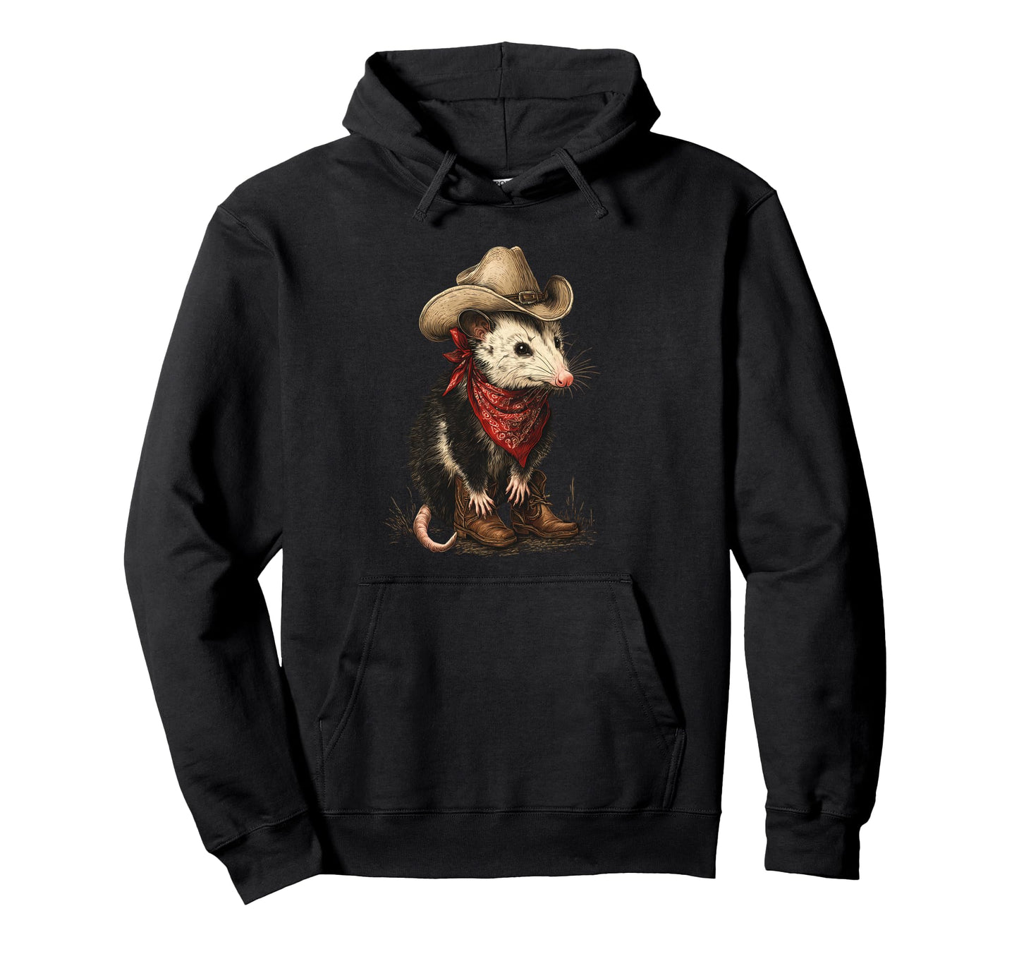 Opossum Cowboy Rodeo Cowgirl Western Hoodie - Minimalist Print for Adults - T-Shirt, Sweatshirt, Hoodie