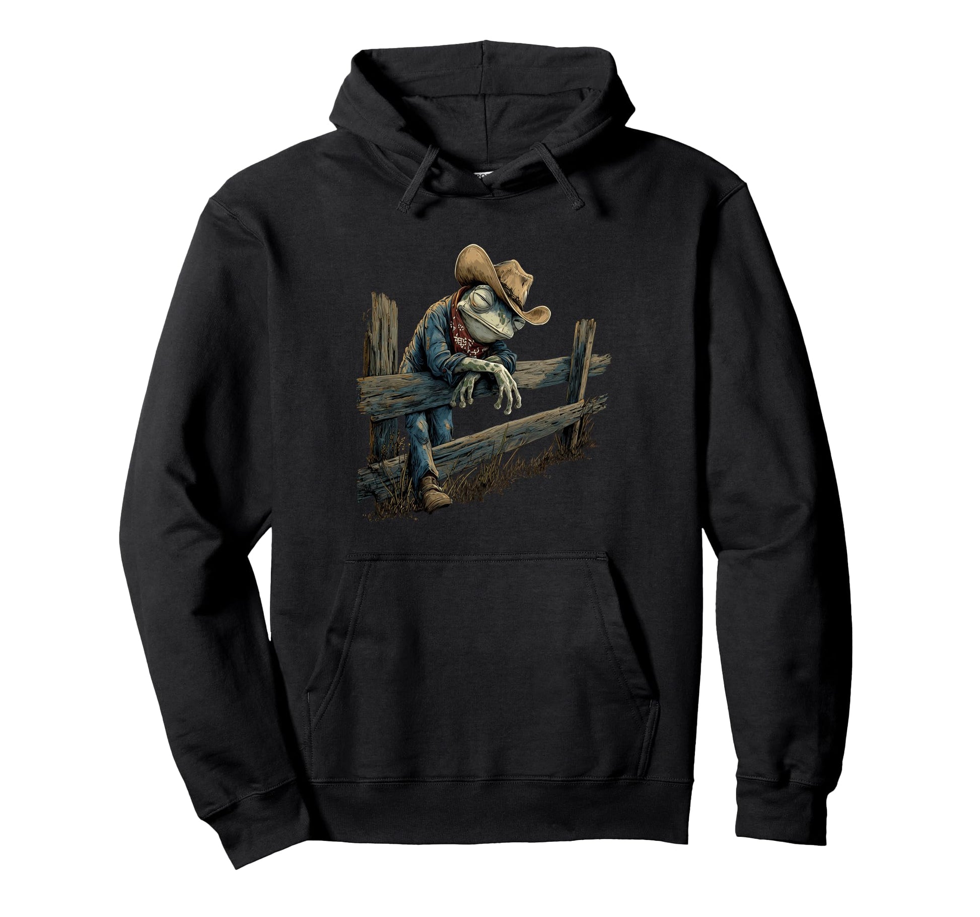 Country Cowboy Frog Toad Rodeo Hoodie - Casual Everyday Wear for Adults - T-Shirt, Sweatshirt, Hoodie