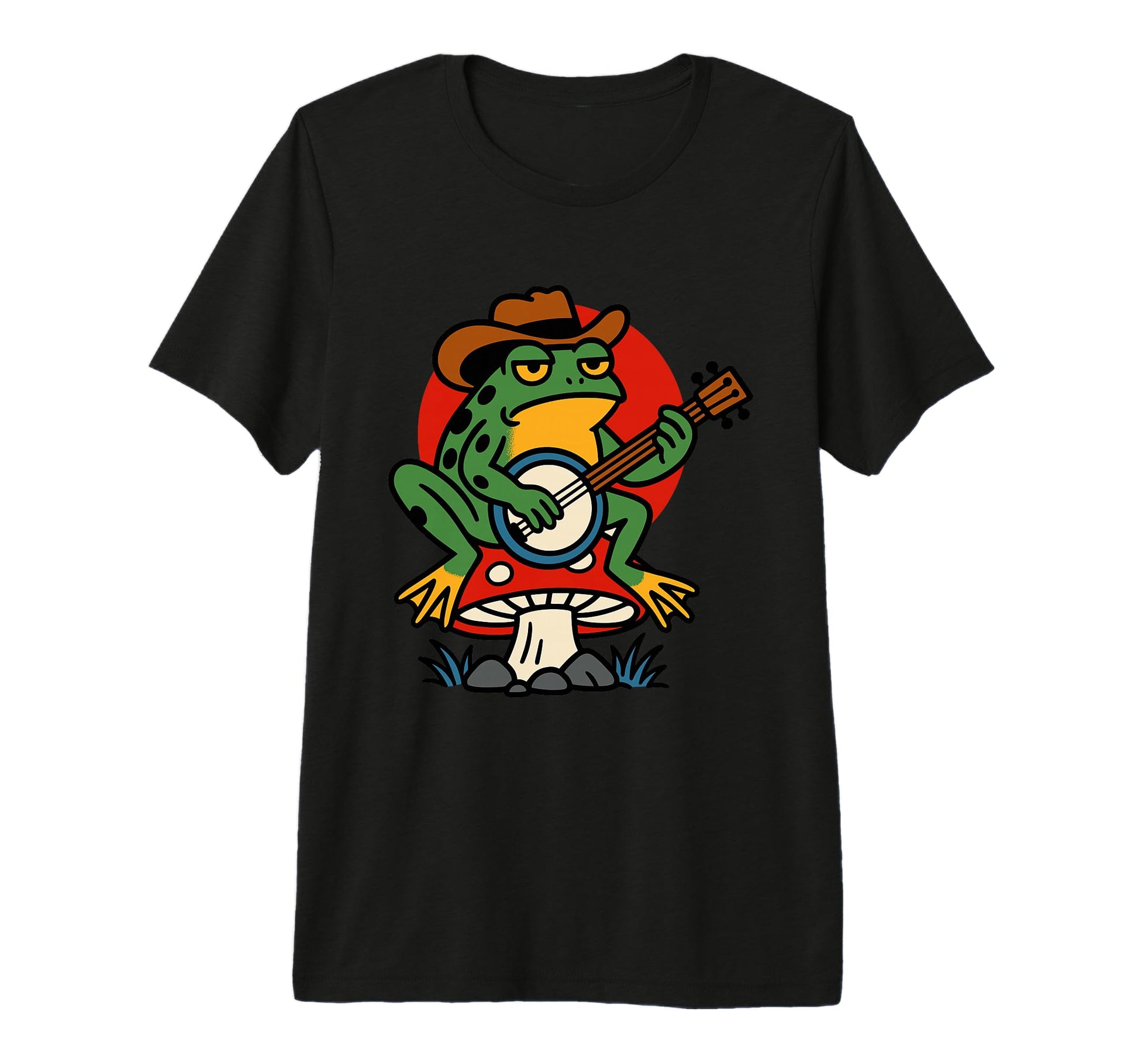 Frog Banjo Tattoo Flash American T-Shirt - Fun Novelty Design Unisex - T-Shirt, Sweatshirt, Hoodie