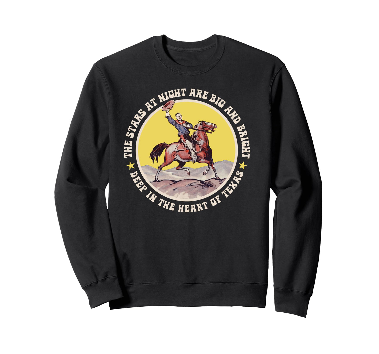 Texas Stars Night Deep Heart Cowboy Sweatshirt - Aesthetic Graphic Unisex - T-Shirt, Sweatshirt, Hoodie