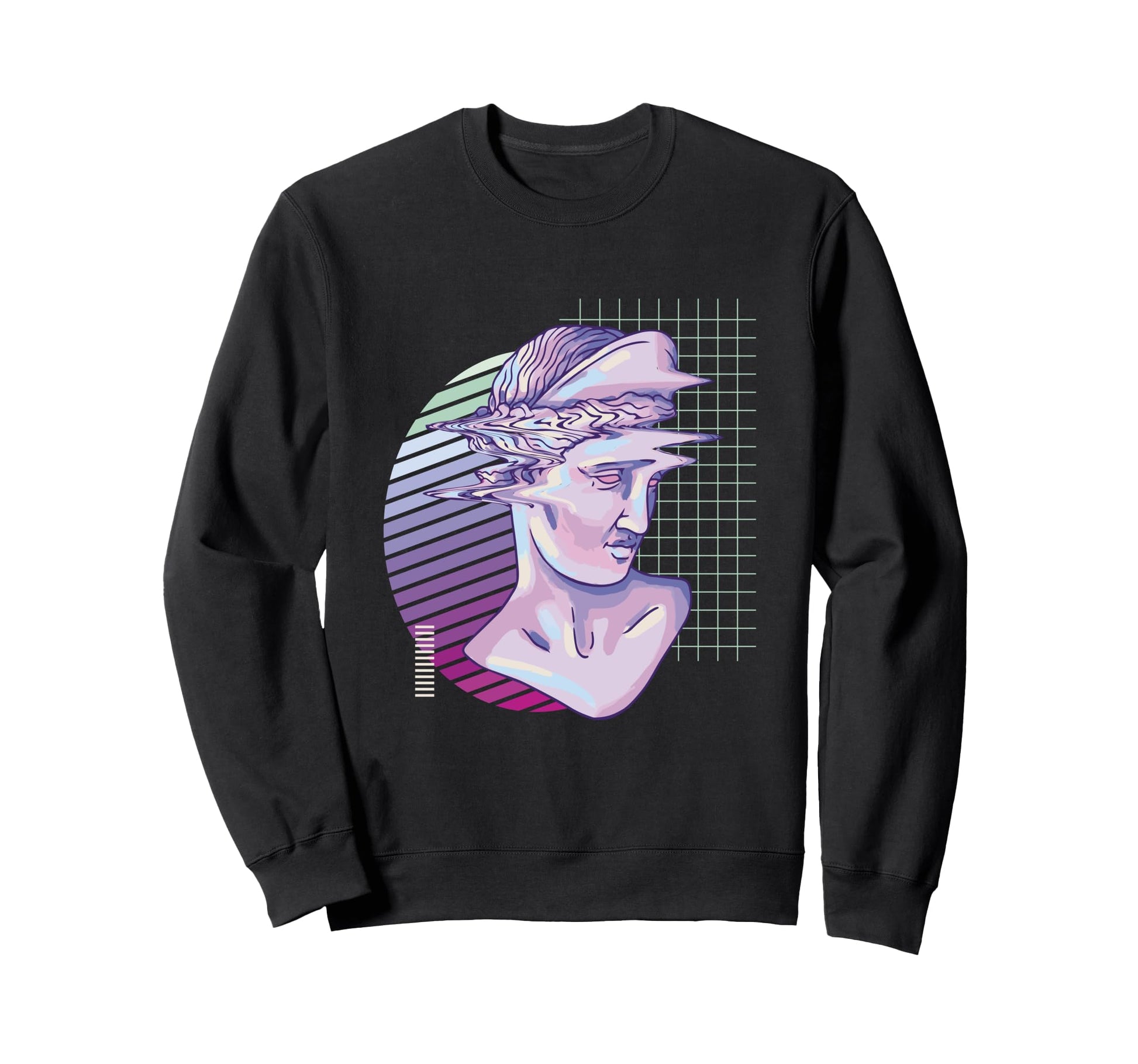 Vaporwave Retrowave Roman Glitch Sweatshirt - Custom Art Print for Adults - T-Shirt, Sweatshirt, Hoodie
