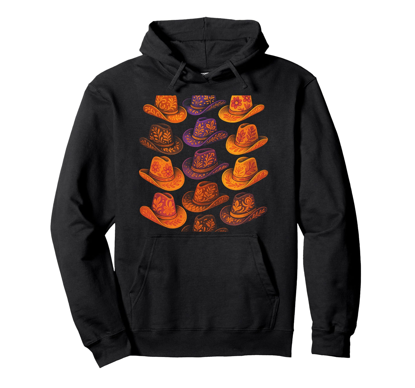 Cowboy Hats Western Aztec Pattern Art Hoodie - Custom Art Print Unisex - T-Shirt, Sweatshirt, Hoodie