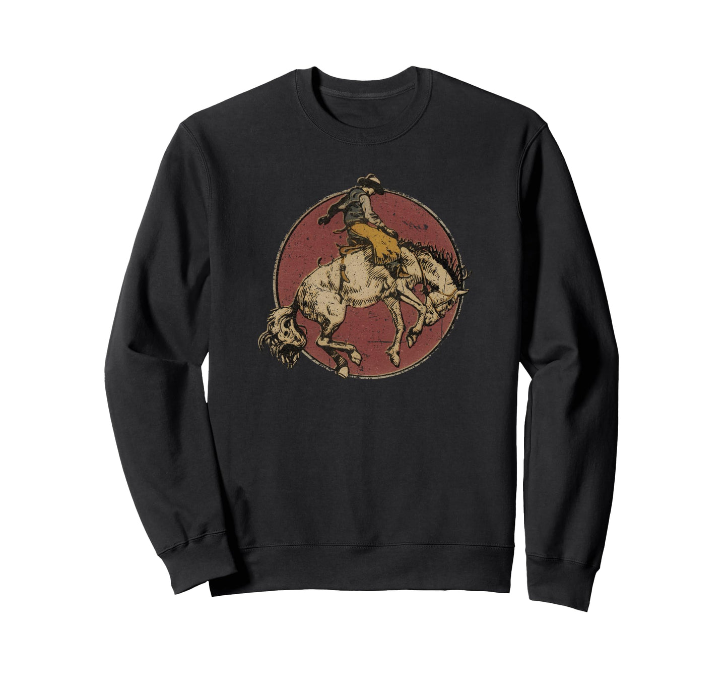 Cowboy Rodeo Horse Icon Circular Sweatshirt - Streetwear Style for Adults - T-Shirt, Sweatshirt, Hoodie