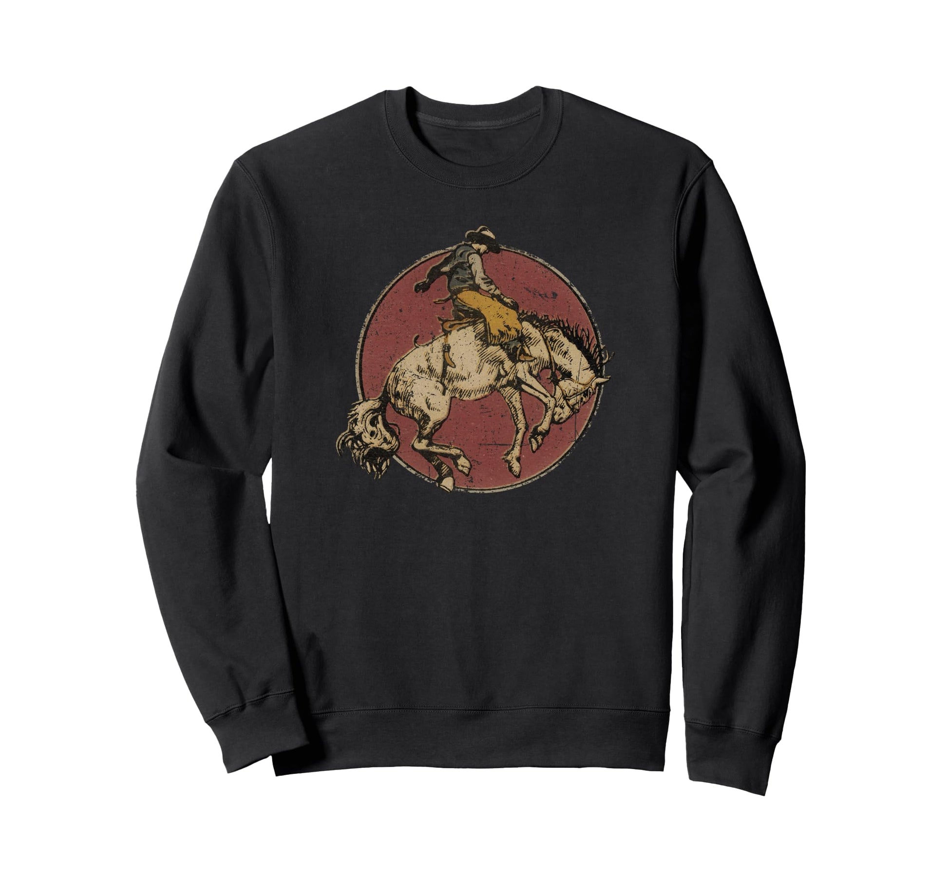 Cowboy Rodeo Horse Icon Circular Sweatshirt - Streetwear Style for Adults - T-Shirt, Sweatshirt, Hoodie