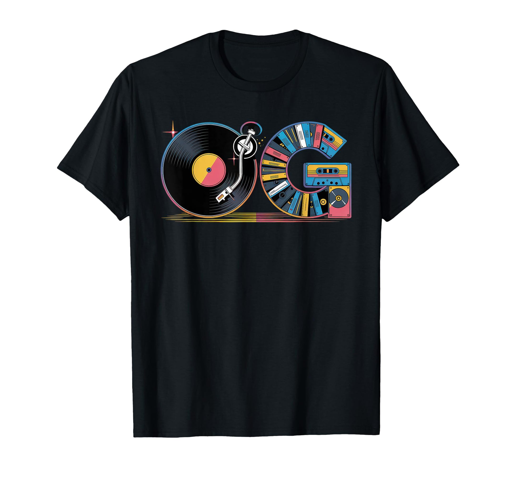 Old School Og Hip Hop Vinyl Cds Tapes 80S T-Shirt - Trendy Graphic Unisex - T-Shirt, Sweatshirt, Hoodie