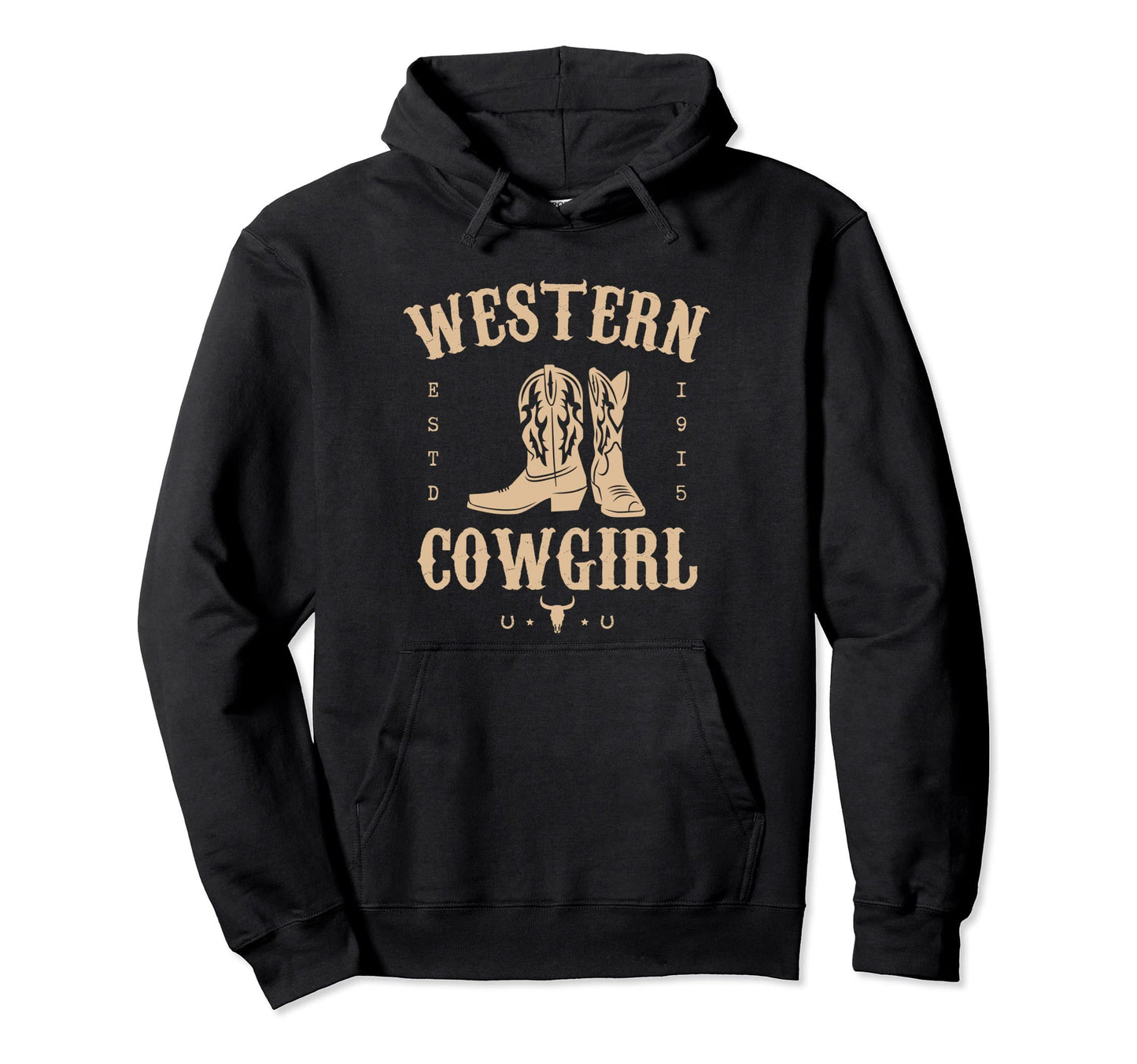 Western Cowgirl Yeehaw Hippie Boho Cow Hoodie - Unique Graphic for Adults - T-Shirt, Sweatshirt, Hoodie