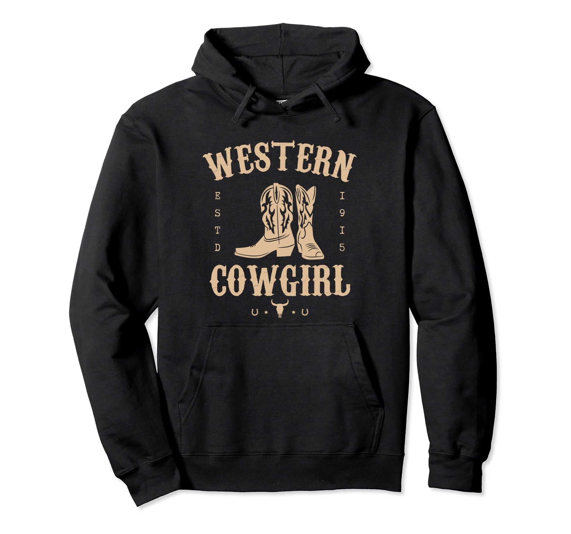 Western Cowgirl Yeehaw Hippie Boho Cow Hoodie - Unique Graphic for Adults - T-Shirt, Sweatshirt, Hoodie