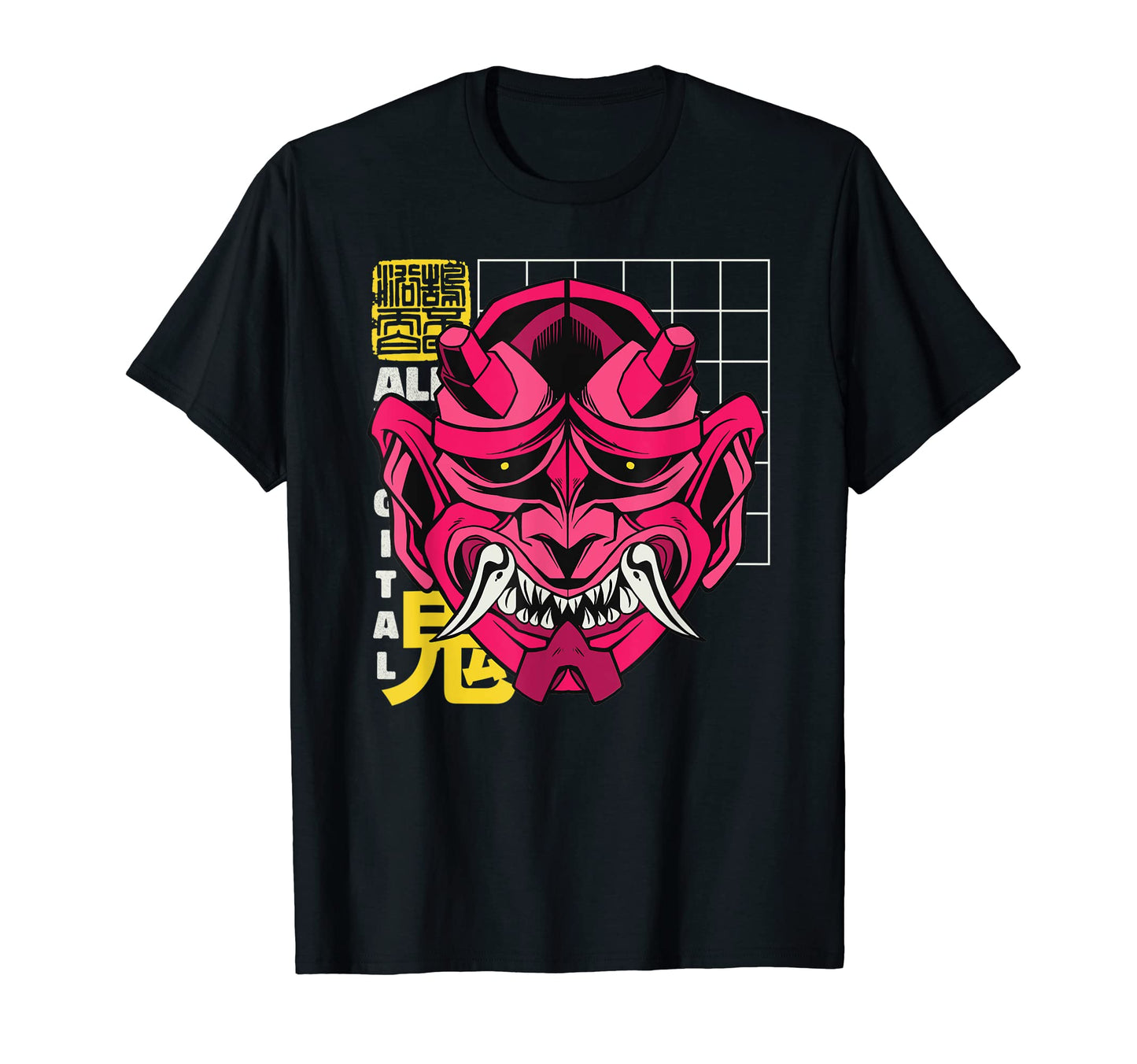 Vaporwave Oni Aesthetic Japanese T-Shirt - Custom Art Print Men Women - T-Shirt, Sweatshirt, Hoodie