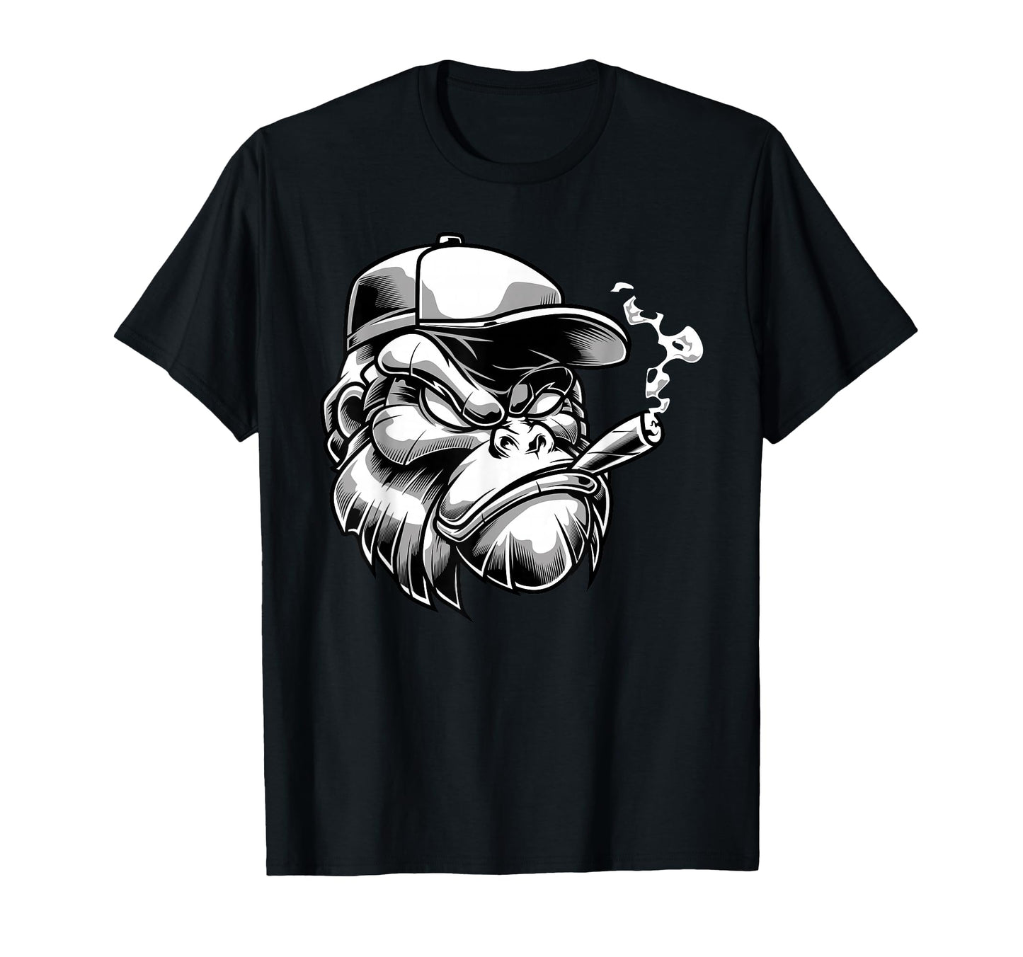 Gorilla Cigar Silver Back Monkey T-Shirt - Aesthetic Graphic for Adults - T-Shirt, Sweatshirt, Hoodie