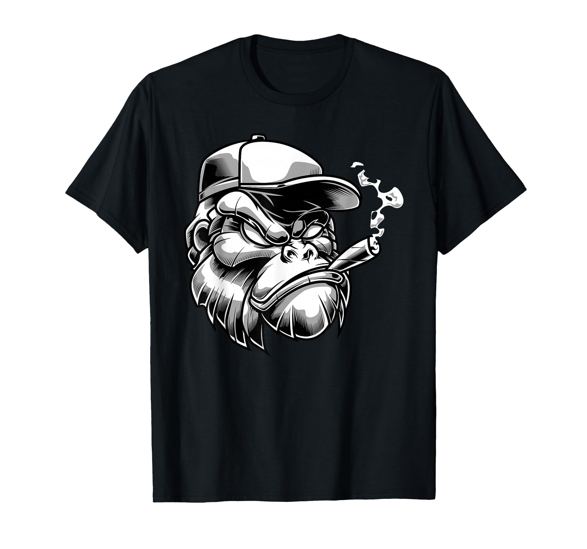 Gorilla Cigar Silver Back Monkey T-Shirt - Aesthetic Graphic for Adults - T-Shirt, Sweatshirt, Hoodie