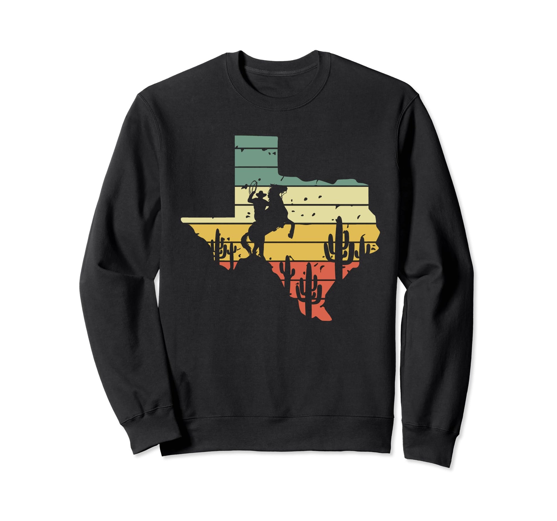 Texas Cowboy Sunset Texas Map Texan Sweatshirt - Trendy Graphic Men Women - T-Shirt, Sweatshirt, Hoodie