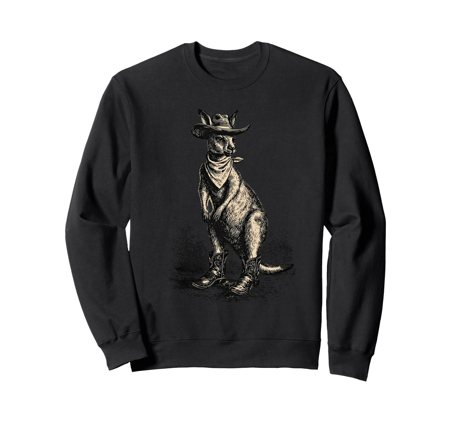 Kangaroo Cowboy Rodeo Australia Sweatshirt - Streetwear Style for Adults - T-Shirt, Sweatshirt, Hoodie