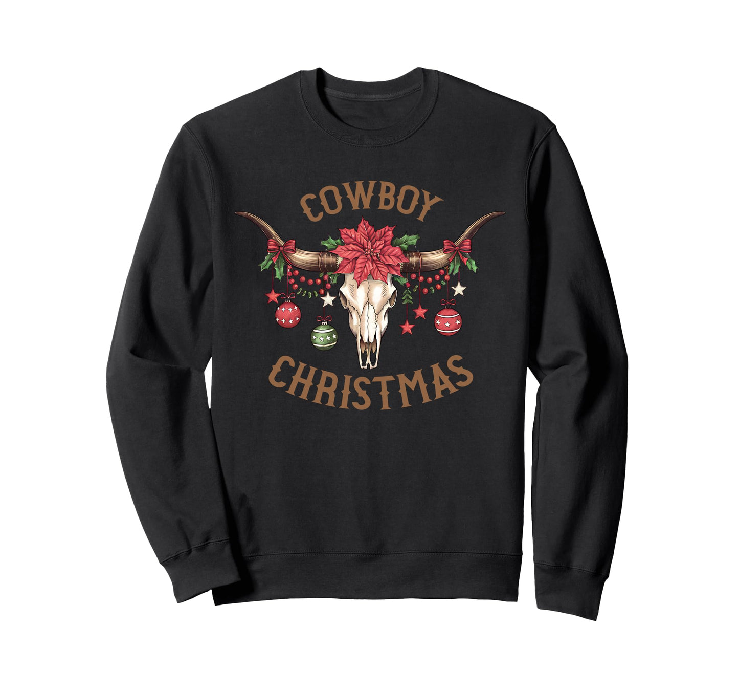 Cowboy Cow Skull Tree Balls Western Sweatshirt - Unique Graphic Men Women - T-Shirt, Sweatshirt, Hoodie