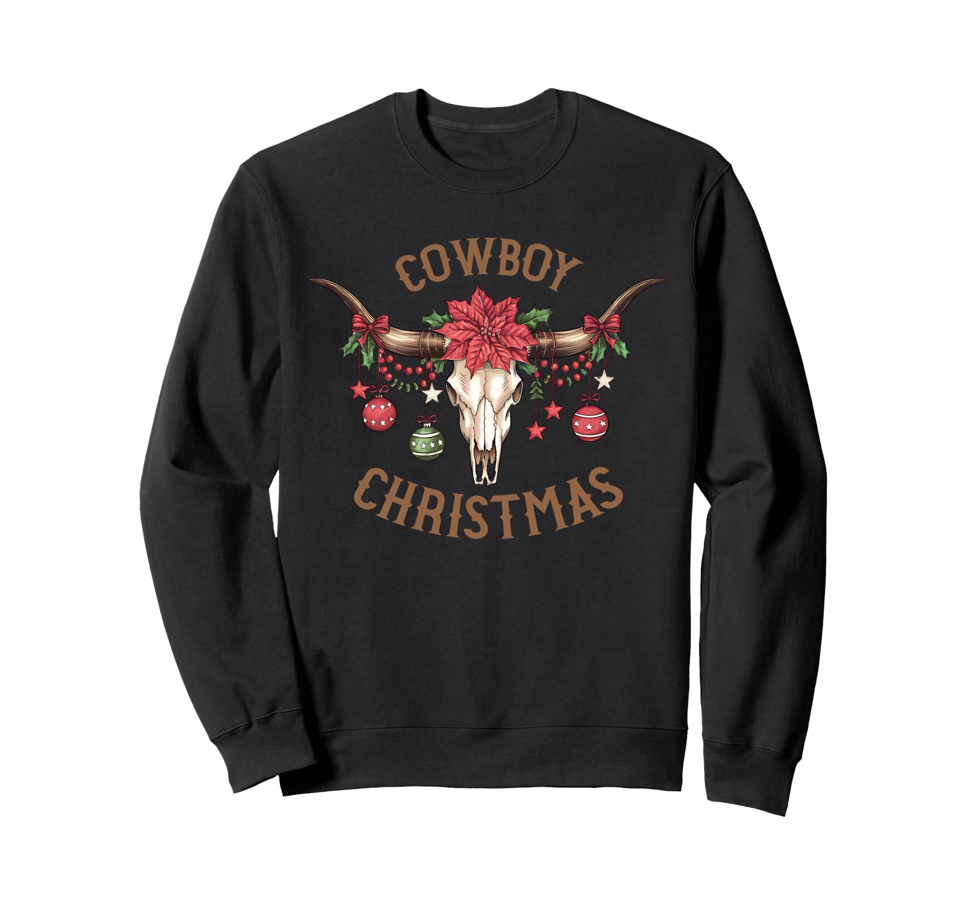 Cowboy Cow Skull Tree Balls Western Sweatshirt - Unique Graphic Men Women - T-Shirt, Sweatshirt, Hoodie