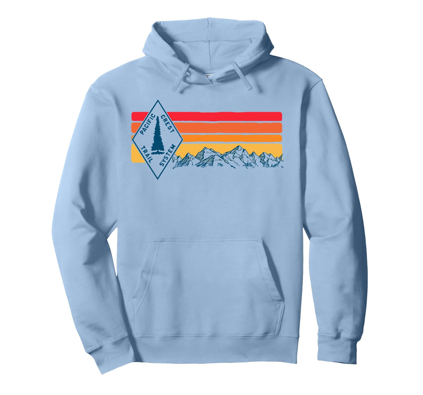 Pacific Crest Trail Marker Sign Hiking Hoodie - Custom Art Print for Adults - T-Shirt, Sweatshirt, Hoodie
