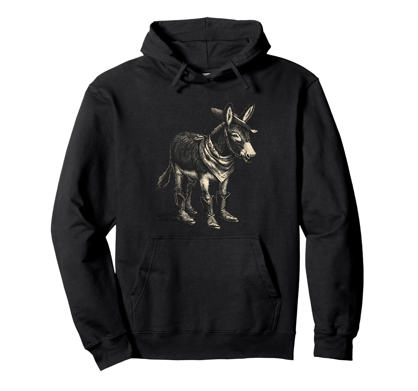 Donkey Cowboy Rodeo Cowgirl Western Hoodie - Aesthetic Graphic for Adults - T-Shirt, Sweatshirt, Hoodie