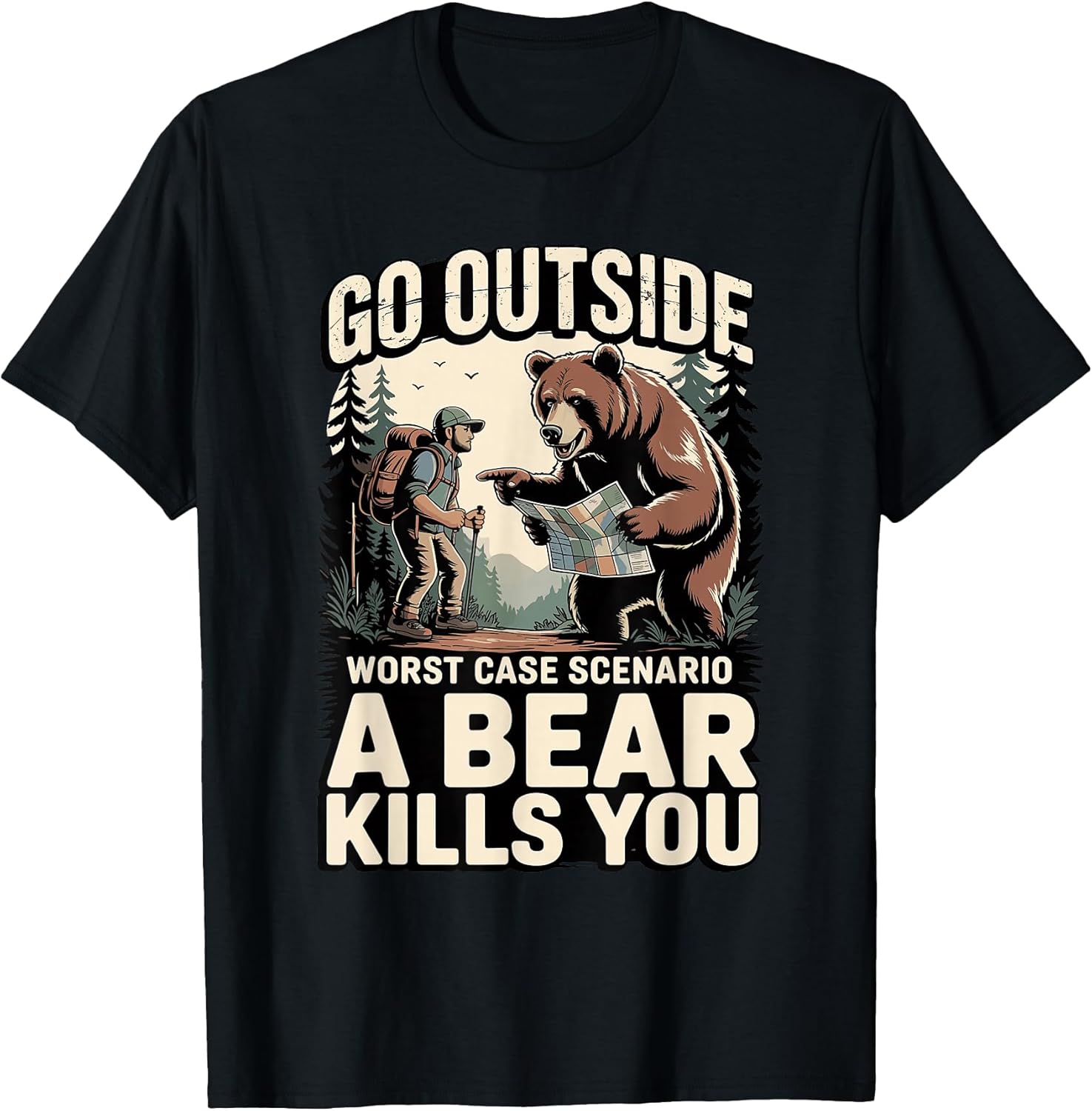Outdoor Hiking Camping Humor Bear Joke - Adult & Kids T-Shirts, Sweatshirts & Hoodies apparel design preview 1