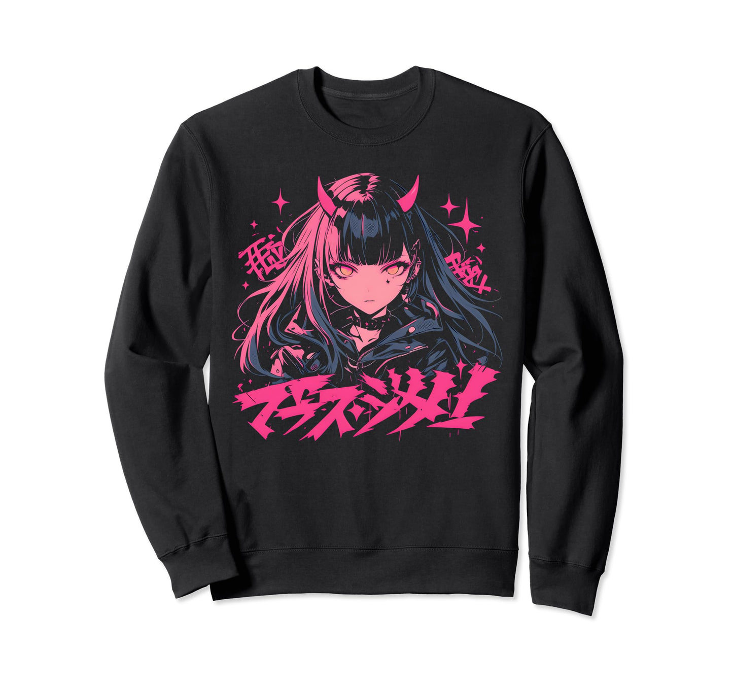 Goth Grunge Demon Anime Waifu Sweatshirt - Minimalist Print Men Women - T-Shirt, Sweatshirt, Hoodie