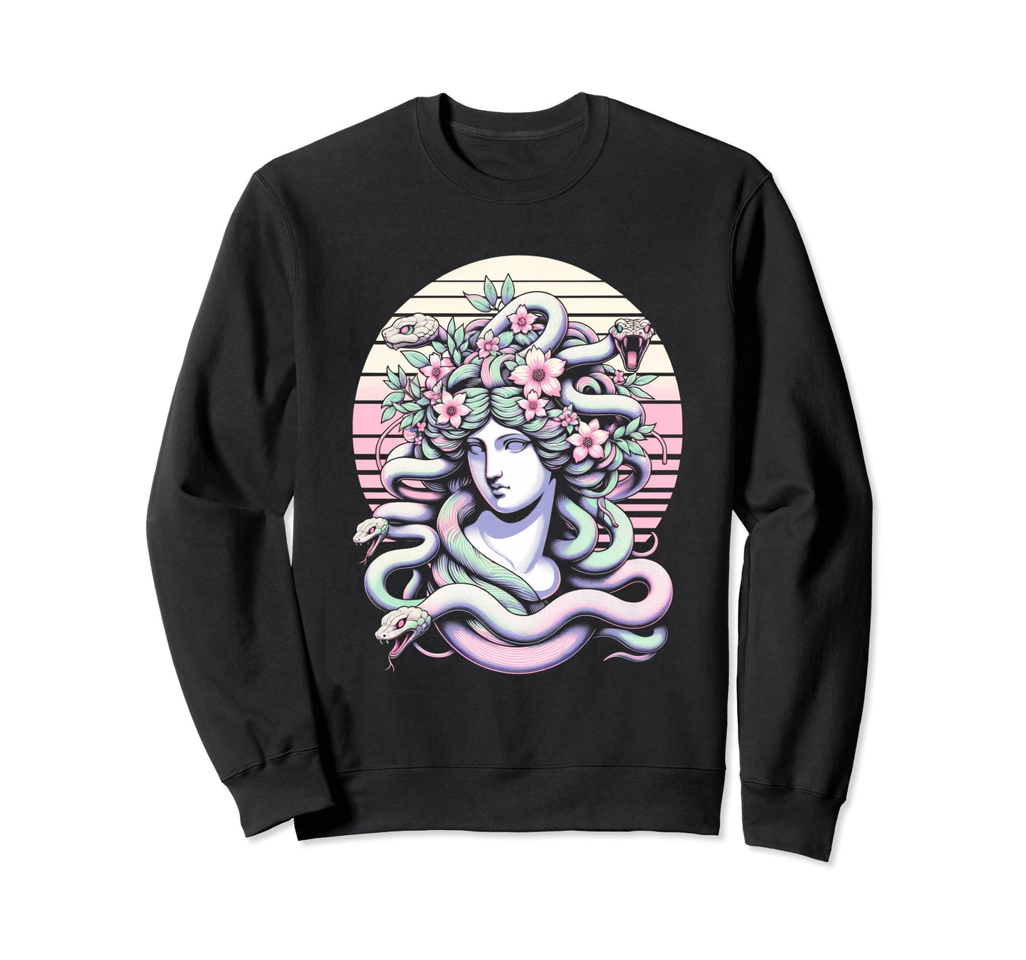 Medusa Statue Otaku Art Vaporwave Sweatshirt - Unique Graphic Unisex - T-Shirt, Sweatshirt, Hoodie