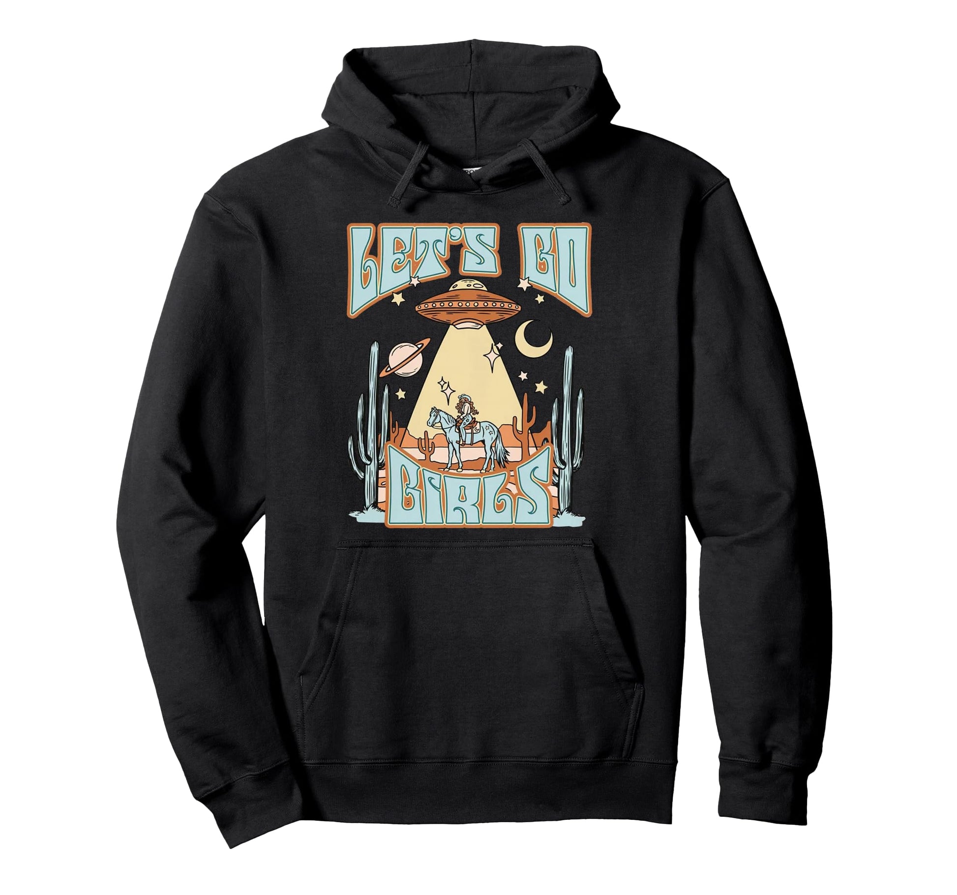 Lets Go Cosmic Cowgirl Nashville Hoodie - Minimalist Print for Adults - T-Shirt, Sweatshirt, Hoodie