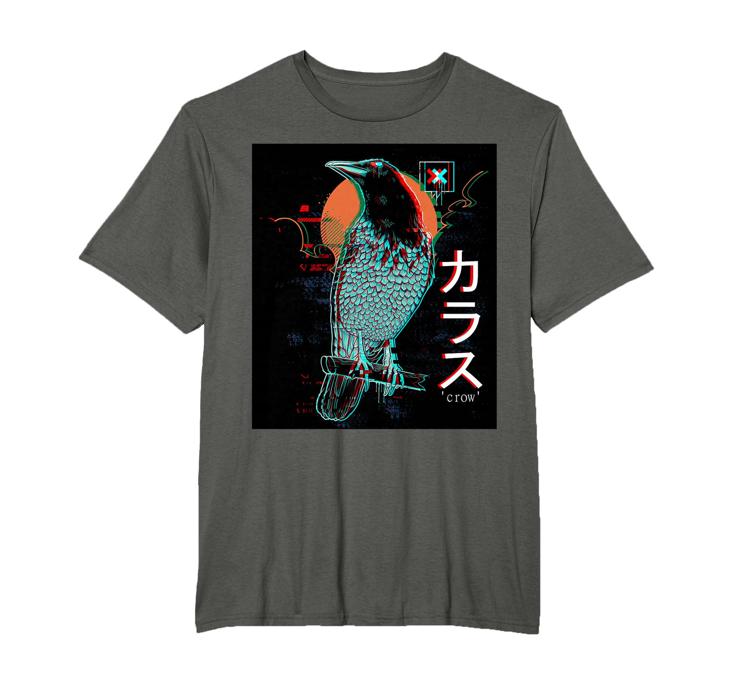 Japan Anime Crow Gothic Vaporwave Crow T-Shirt - Trendy Graphic for Adults - T-Shirt, Sweatshirt, Hoodie