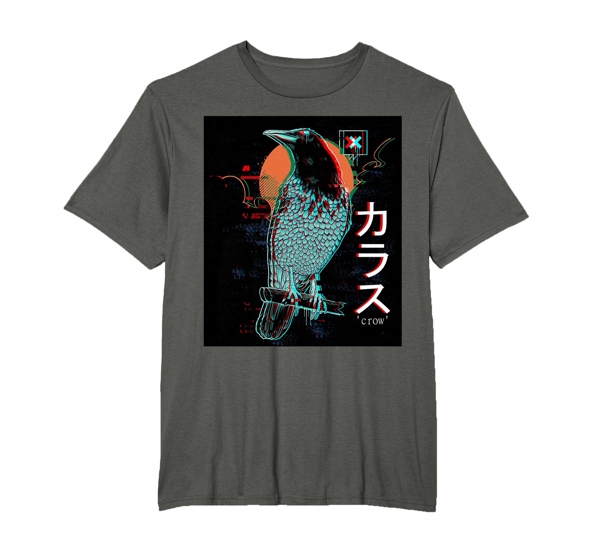 Japan Anime Crow Gothic Vaporwave Crow T-Shirt - Trendy Graphic for Adults - T-Shirt, Sweatshirt, Hoodie