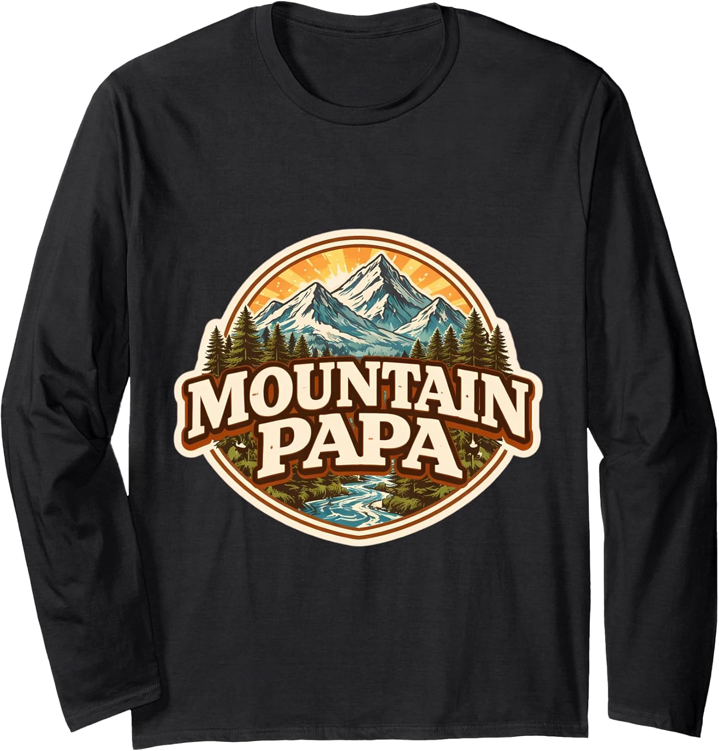 Mountain Papa Father's Day Hiking Hiker Hike Merch - Adult & Kids T-Shirts, Sweatshirts & Hoodies apparel design preview 1