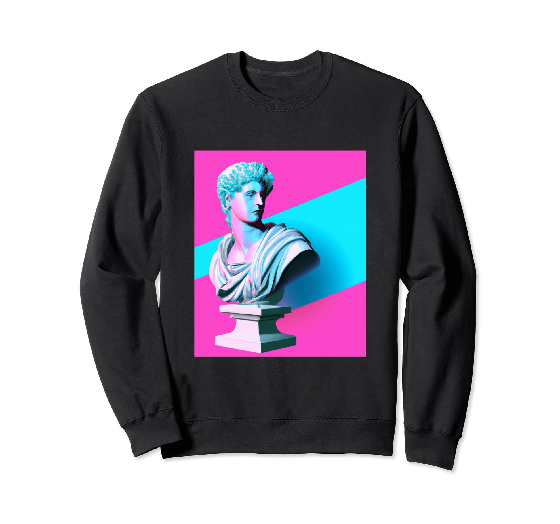 Vaporwave Bust Greek Bust Sweatshirt - Casual Everyday Wear Unisex - T-Shirt, Sweatshirt, Hoodie