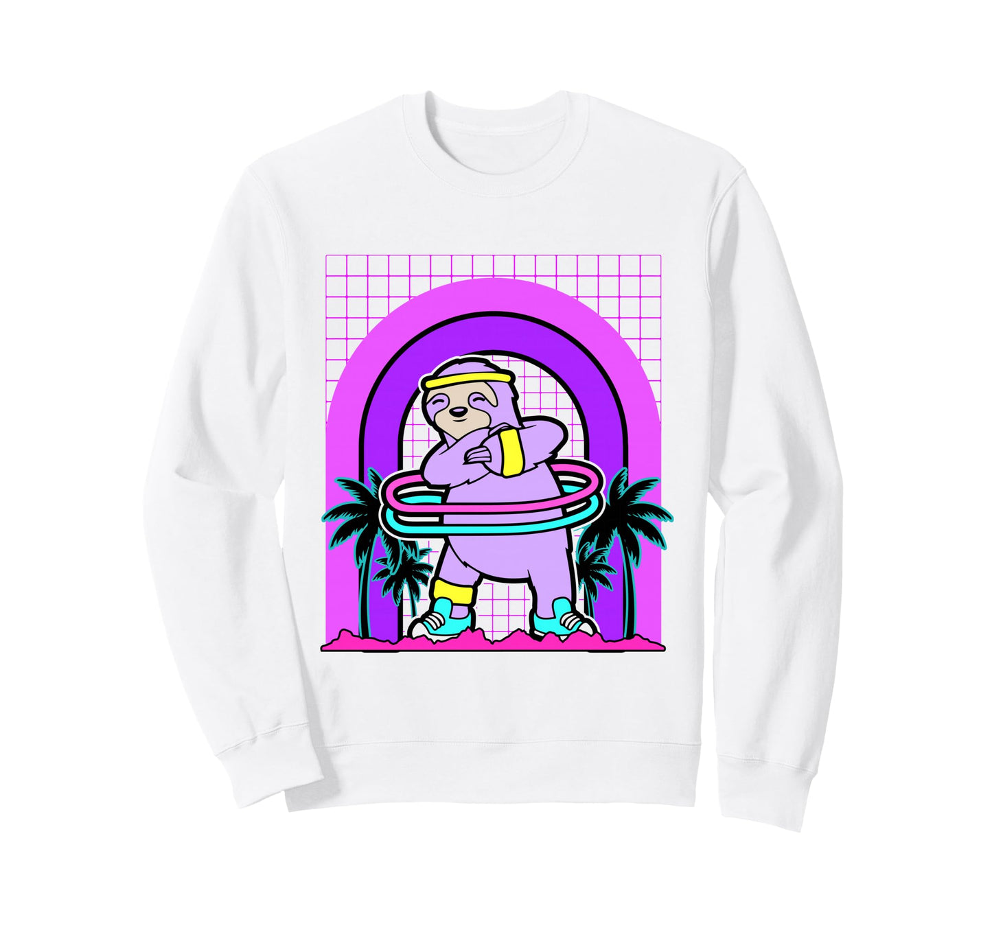 Aesthetic Vaporwave Outfits Sloth Sweatshirt - Trendy Graphic Men Women - T-Shirt, Sweatshirt, Hoodie