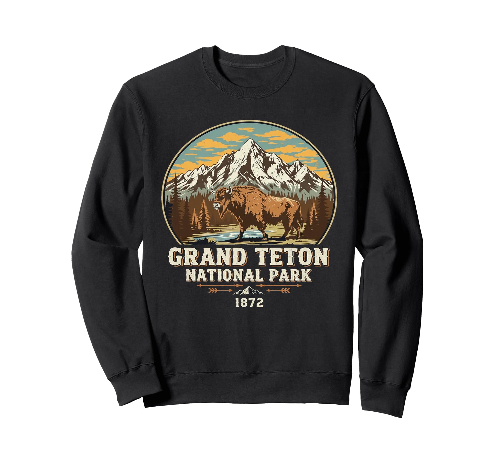 Grand Teton National Park Outdoor Sweatshirt - Custom Art Print for Adults - T-Shirt, Sweatshirt, Hoodie