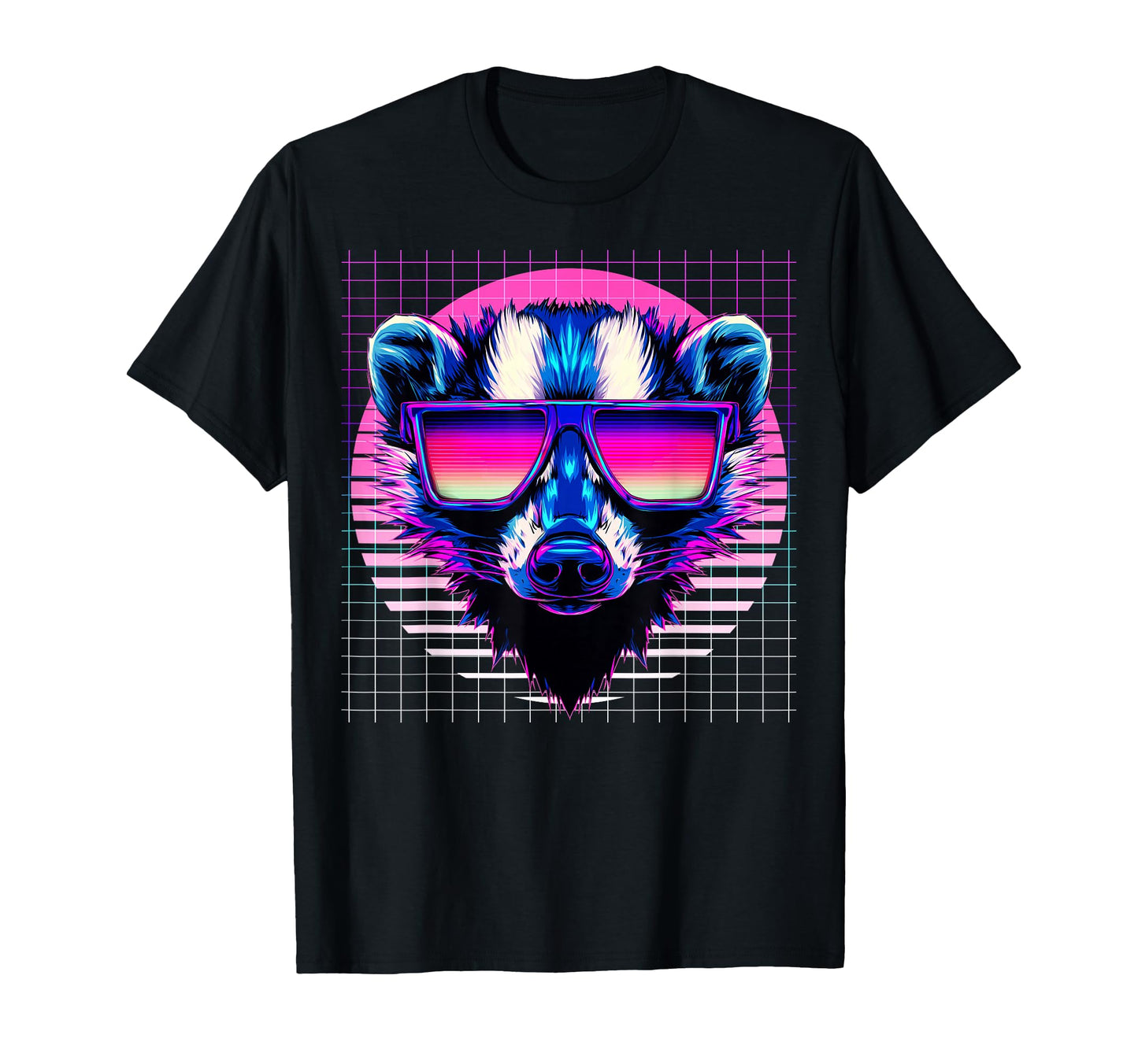 Skunk Sunglasses Raccoon Vaporwave T-Shirt - Trendy Graphic Unisex - T-Shirt, Sweatshirt, Hoodie