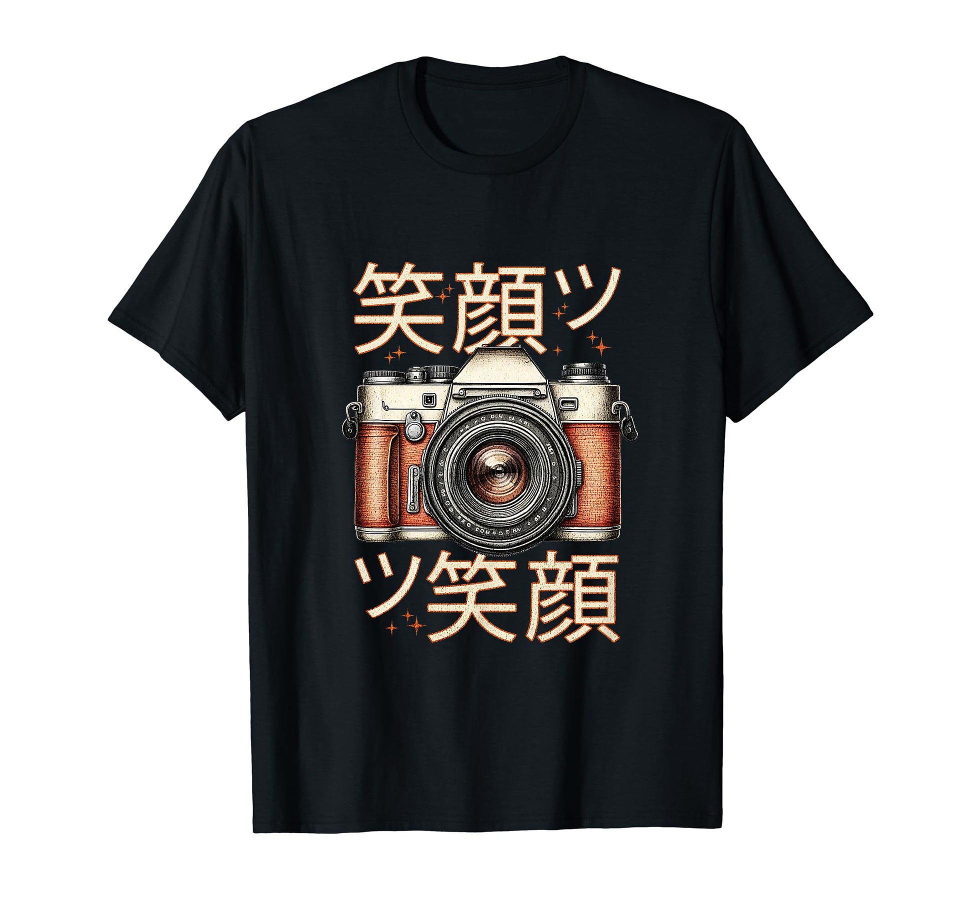 Japanese Slr Camera Smile And T-Shirt - Graphic Print Unisex - T-Shirt, Sweatshirt, Hoodie