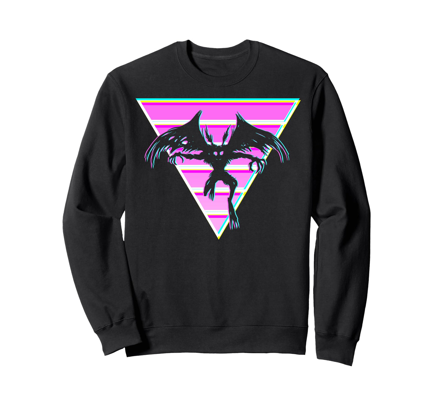 Vaporwave Aesthetic Mothman Sweatshirt - Custom Art Print Men Women - T-Shirt, Sweatshirt, Hoodie