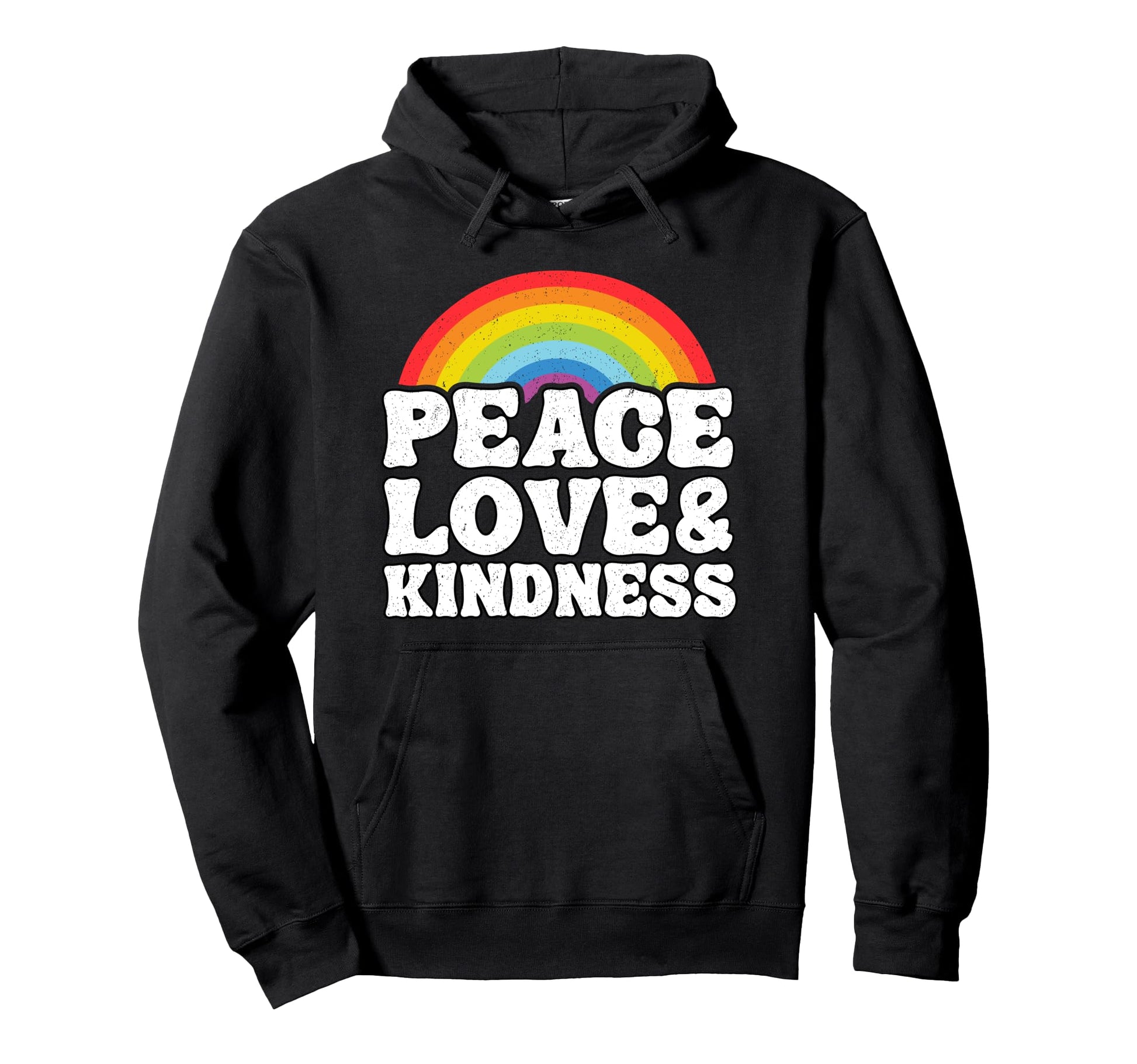 Anti Bullying Rainbow Peace Hippie Hoodie - Trendy Graphic for Adults - T-Shirt, Sweatshirt, Hoodie