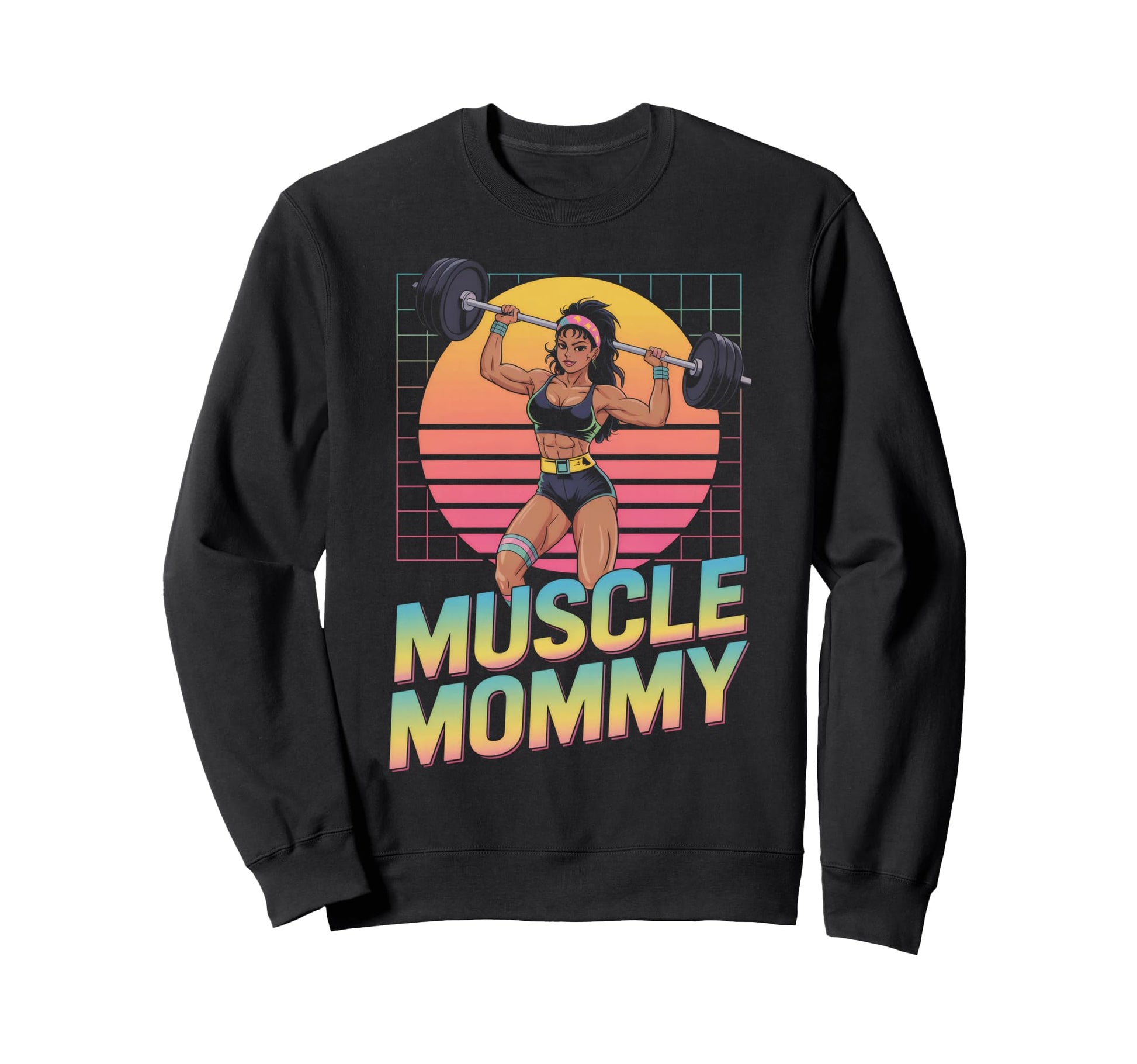Anime Muscle Mommy Weightlifting Sweatshirt - Aesthetic Graphic Unisex - T-Shirt, Sweatshirt, Hoodie