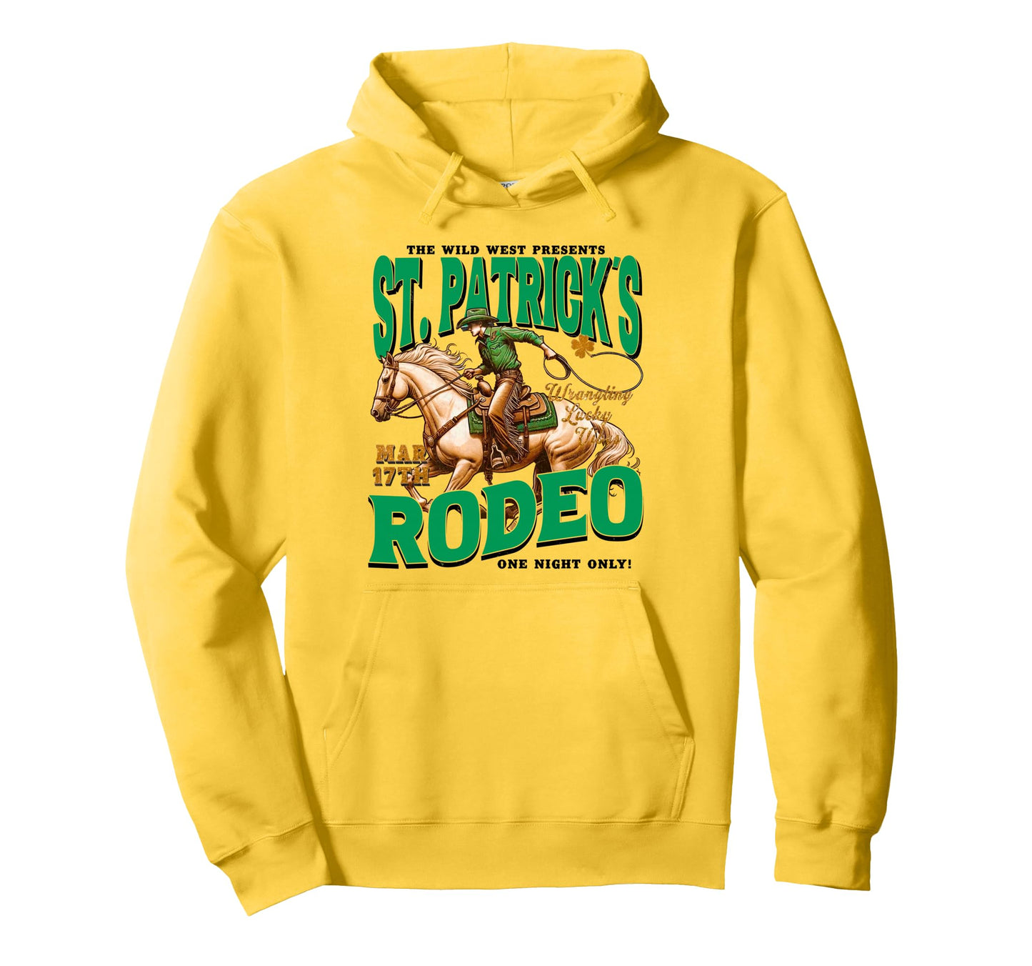 St Patricks Western St Patricks Day Hoodie - Fun Novelty Design Men Women - T-Shirt, Sweatshirt, Hoodie