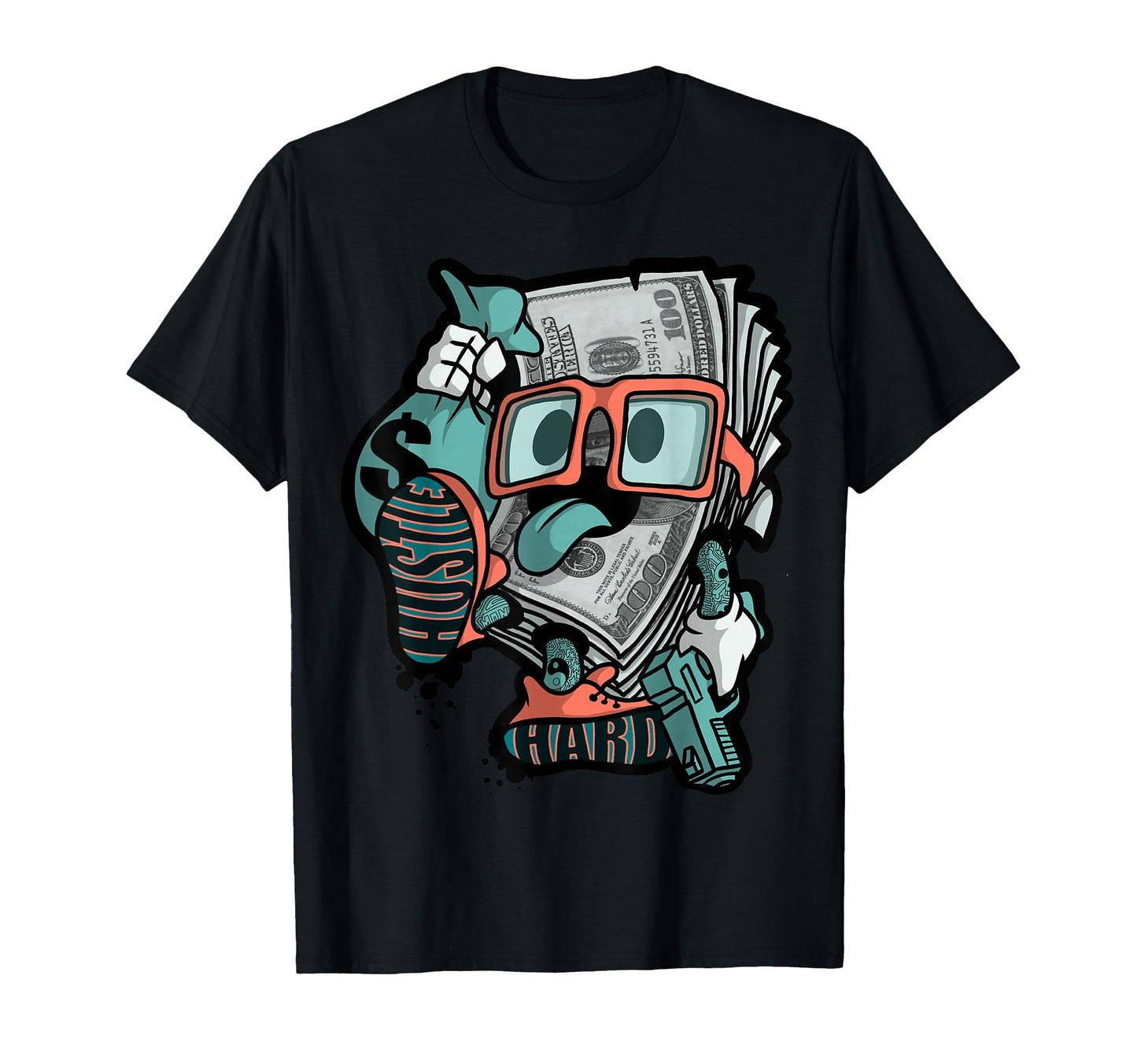 Hustle Hard Hip Hop T-Shirt - Graphic Print for Adults - T-Shirt, Sweatshirt, Hoodie