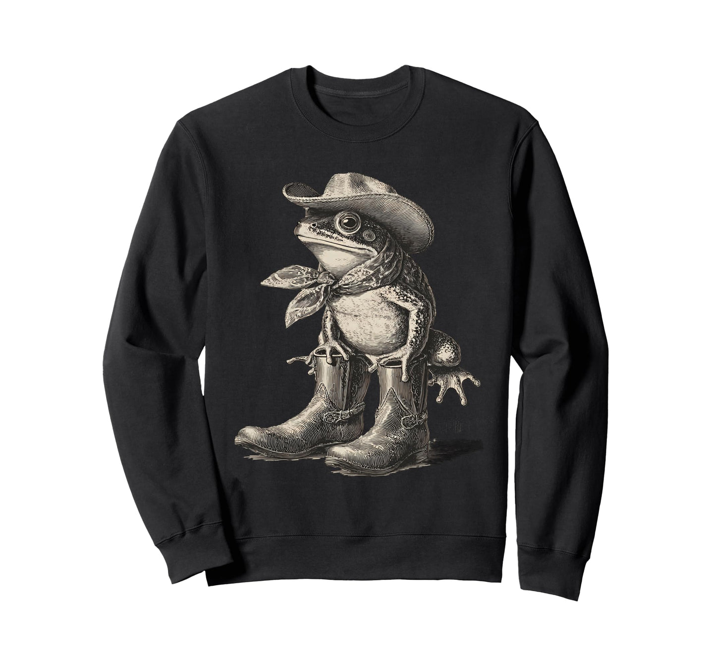 Frog Cowboy Toad Rodeo Cowgirl Sweatshirt - Unique Graphic for Adults - T-Shirt, Sweatshirt, Hoodie
