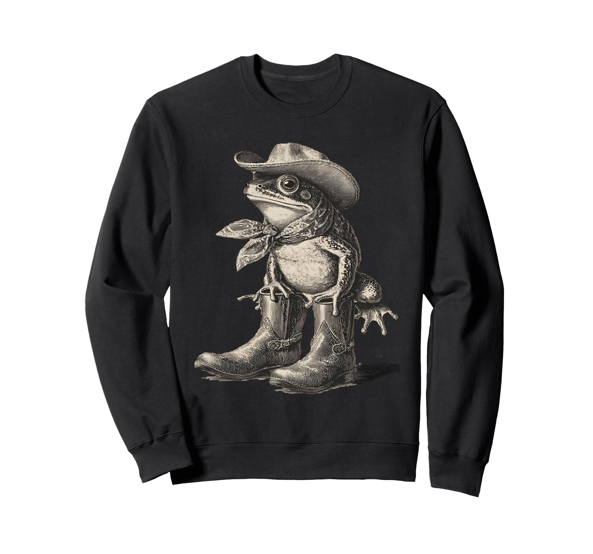 Frog Cowboy Toad Rodeo Cowgirl Sweatshirt - Unique Graphic for Adults - T-Shirt, Sweatshirt, Hoodie