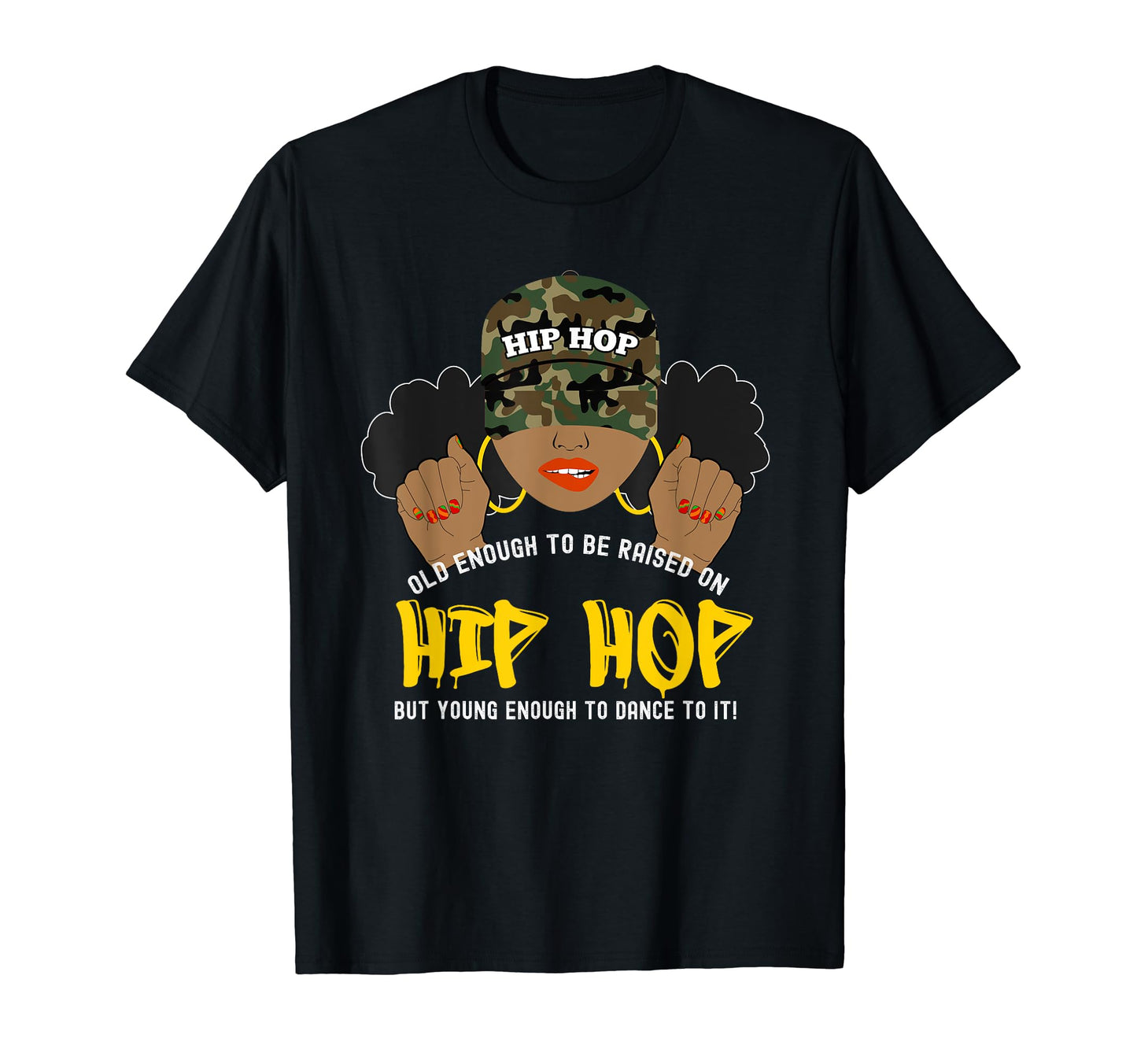 Raised Old School Hip Hop Black T-Shirt - Casual Everyday Wear Men Women - T-Shirt, Sweatshirt, Hoodie