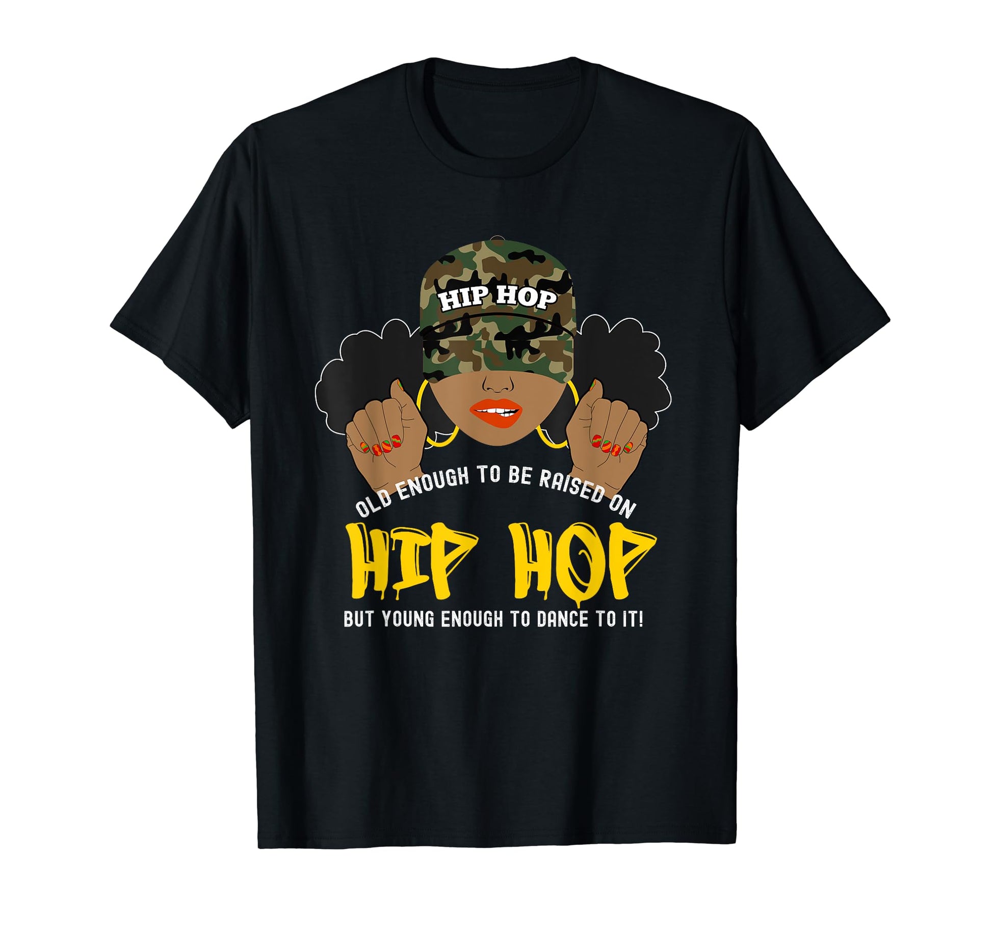 Raised Old School Hip Hop Black T-Shirt - Casual Everyday Wear Men Women - T-Shirt, Sweatshirt, Hoodie
