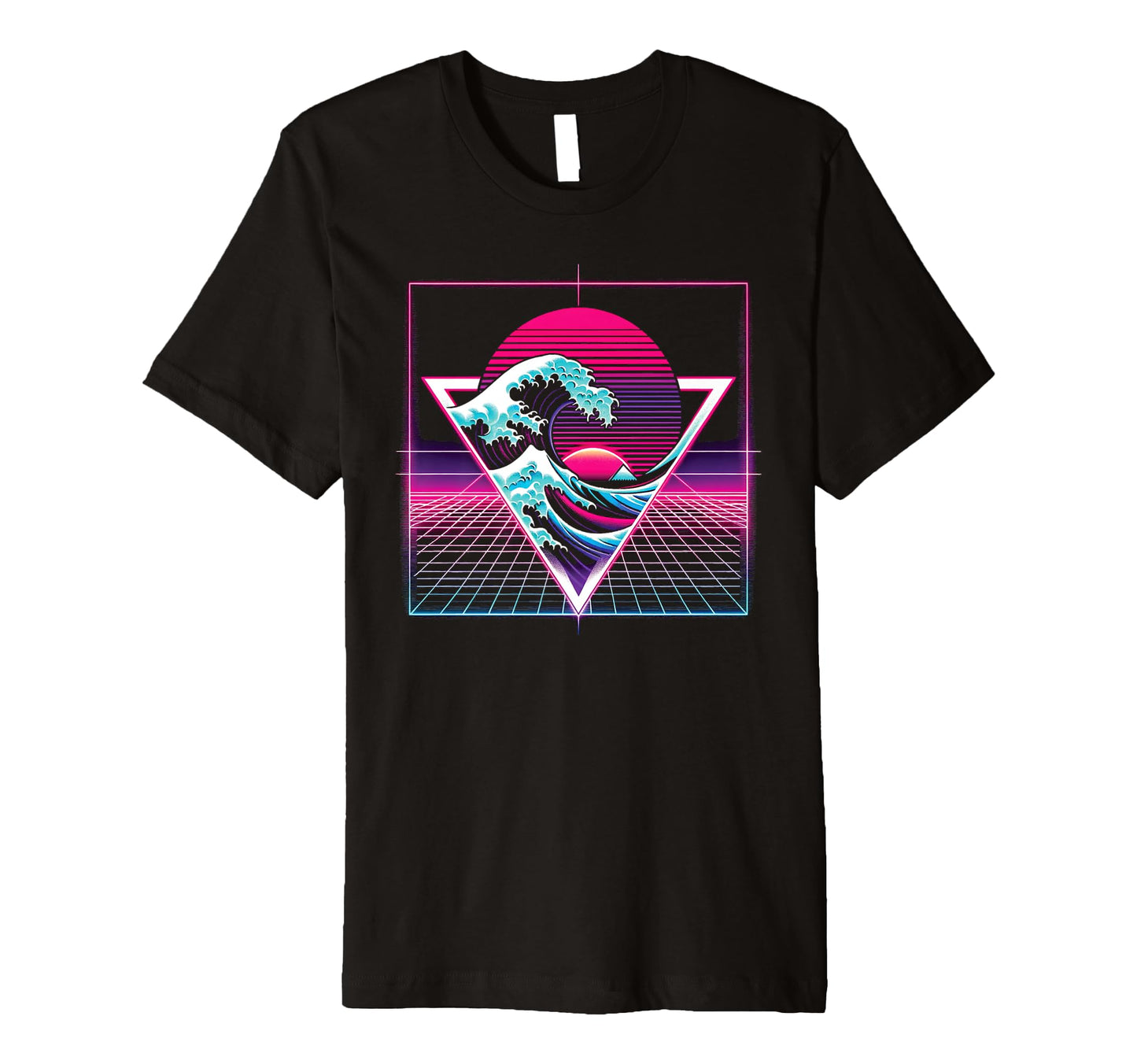 Great Wave Kanagawa Vaporwave Aesthetic T-Shirt - Graphic Print for Adults - T-Shirt, Sweatshirt, Hoodie