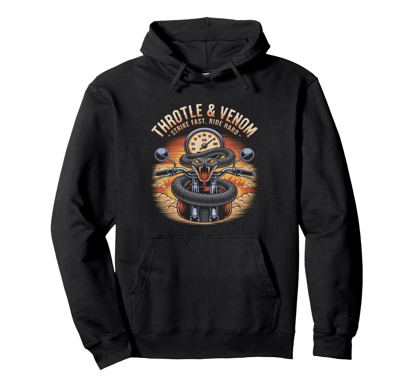 Throttle Venom Motorcycle Hoodie - Casual Everyday Wear Unisex - T-Shirt, Sweatshirt, Hoodie
