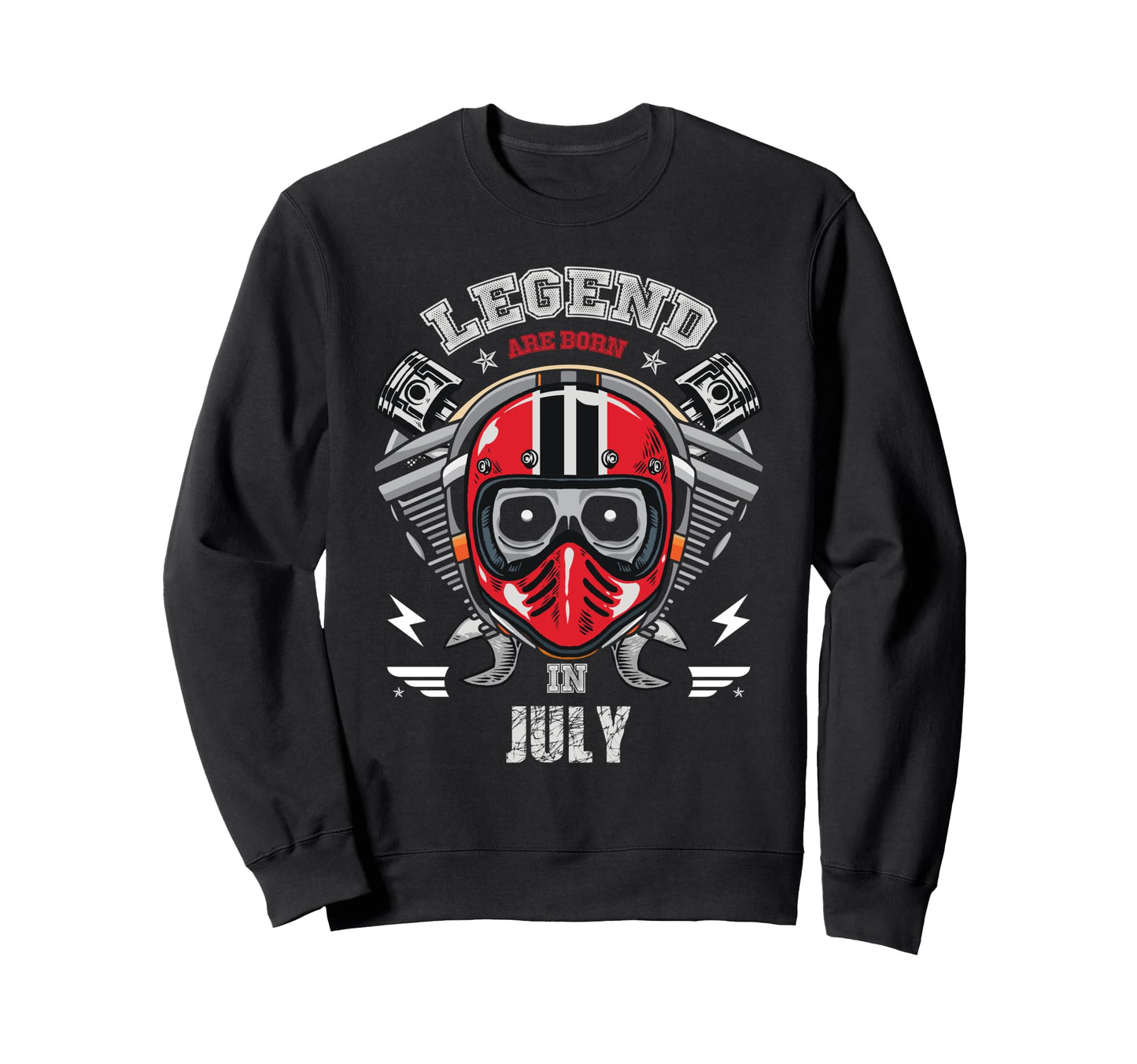 Biker Born July Motorcycle Sweatshirt - Aesthetic Graphic Men Women - T-Shirt, Sweatshirt, Hoodie