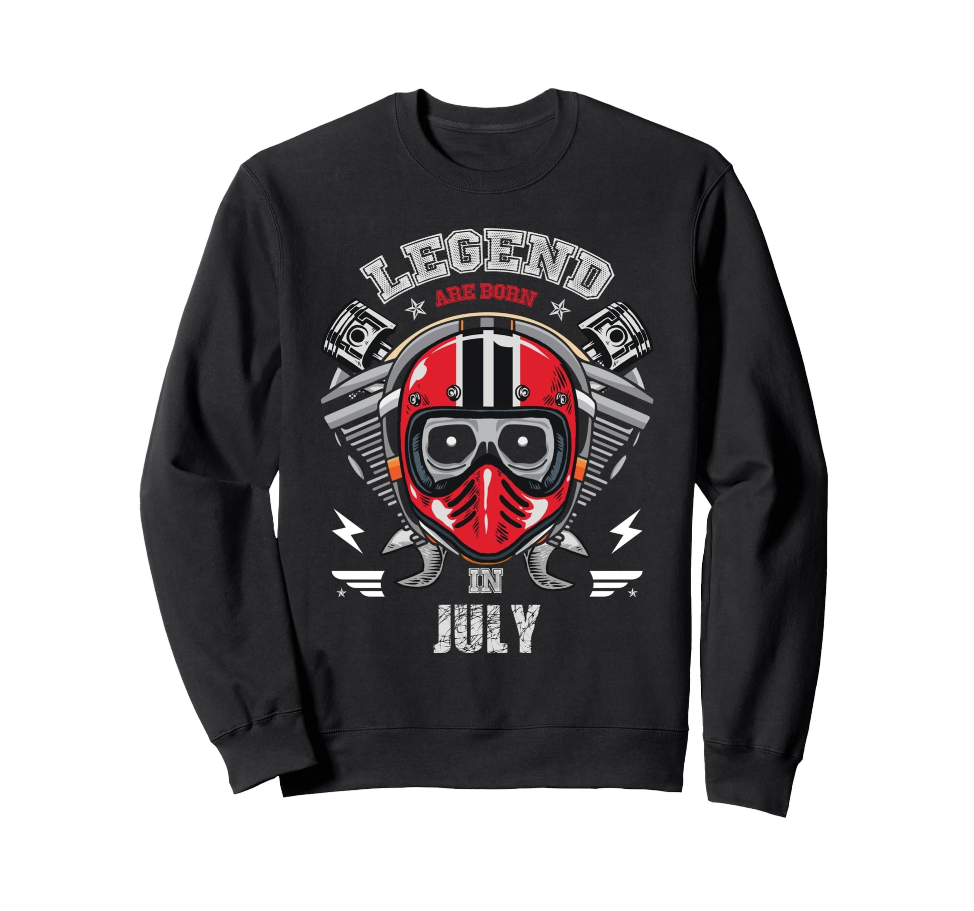 Biker Born July Motorcycle Sweatshirt - Aesthetic Graphic Men Women - T-Shirt, Sweatshirt, Hoodie