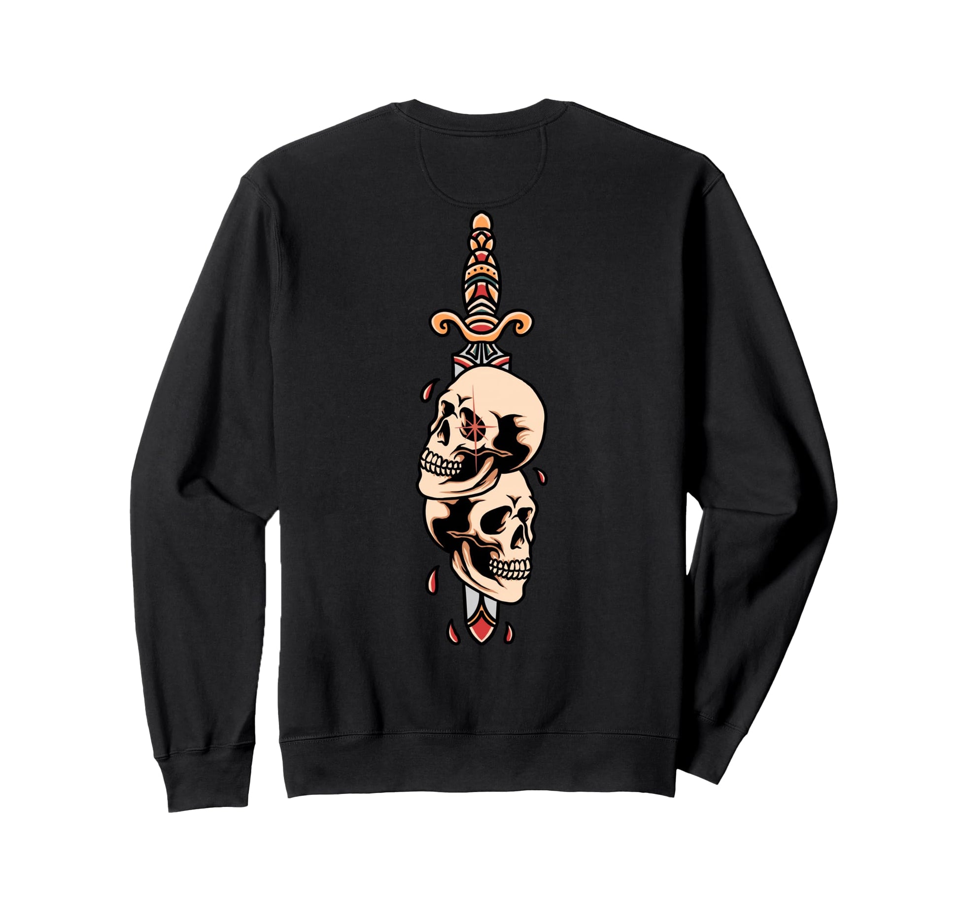 Sword Skulls Backprint Sad Sweatshirt - Unique Graphic for Adults - T-Shirt, Sweatshirt, Hoodie