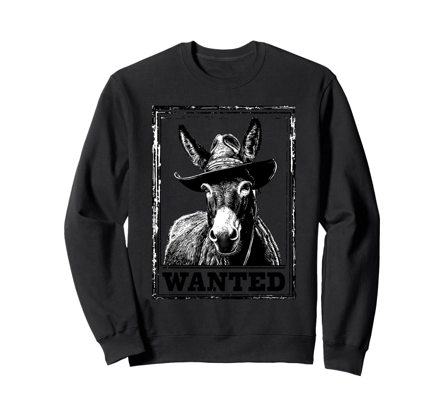 Country Cowboy Donkey Rodeo Sweatshirt - Minimalist Print for Adults - T-Shirt, Sweatshirt, Hoodie