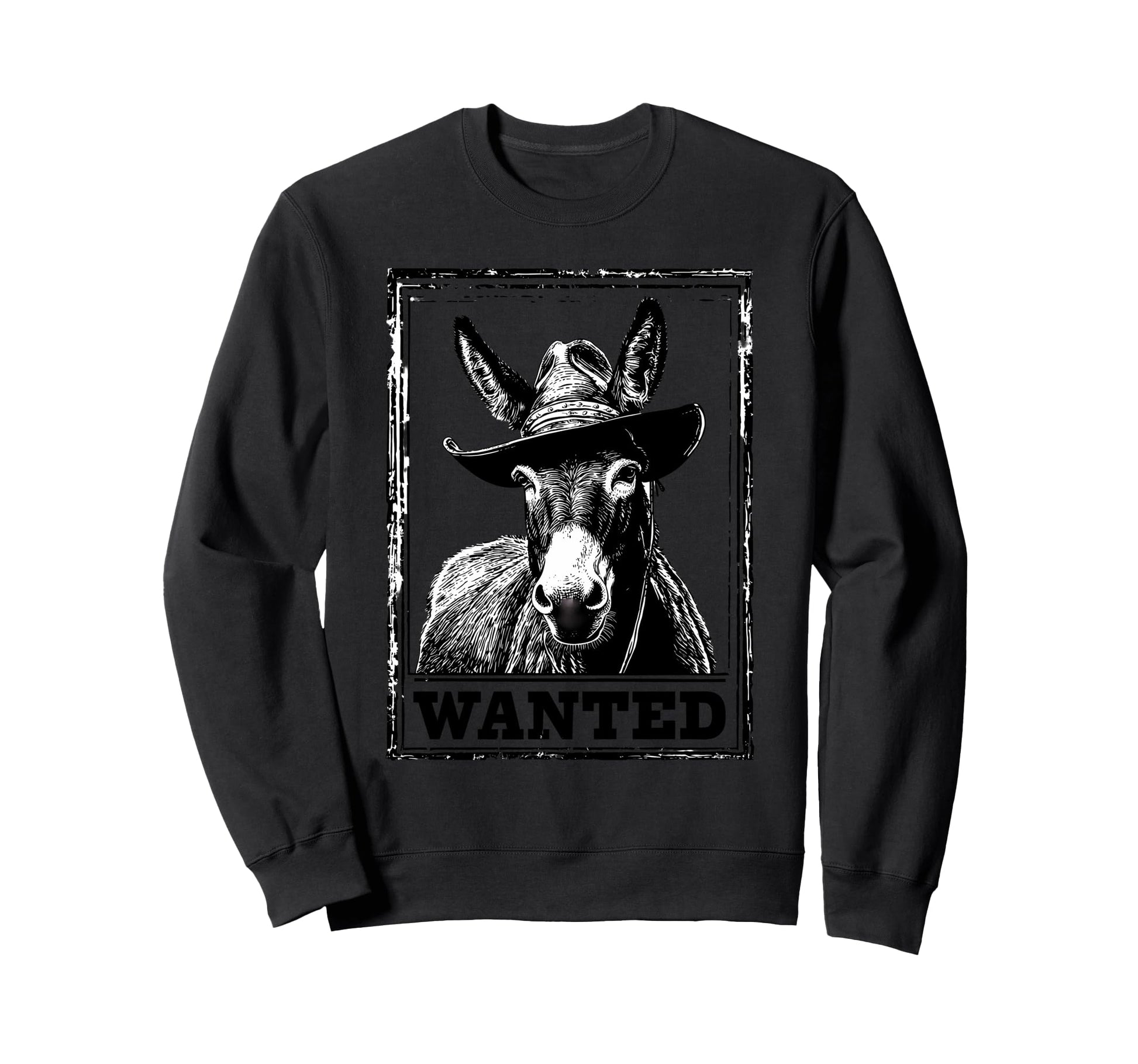 Country Cowboy Donkey Rodeo Sweatshirt - Minimalist Print for Adults - T-Shirt, Sweatshirt, Hoodie