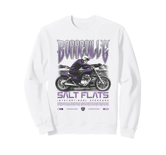 Bonneville Salt Flats Motorcycle Sweatshirt - Trendy Graphic Men Women - T-Shirt, Sweatshirt, Hoodie
