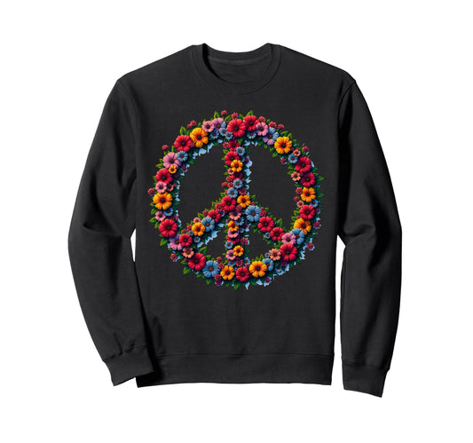 60S 70S Flower Power Groovy Love Sweatshirt - Aesthetic Graphic Men Women - T-Shirt, Sweatshirt, Hoodie